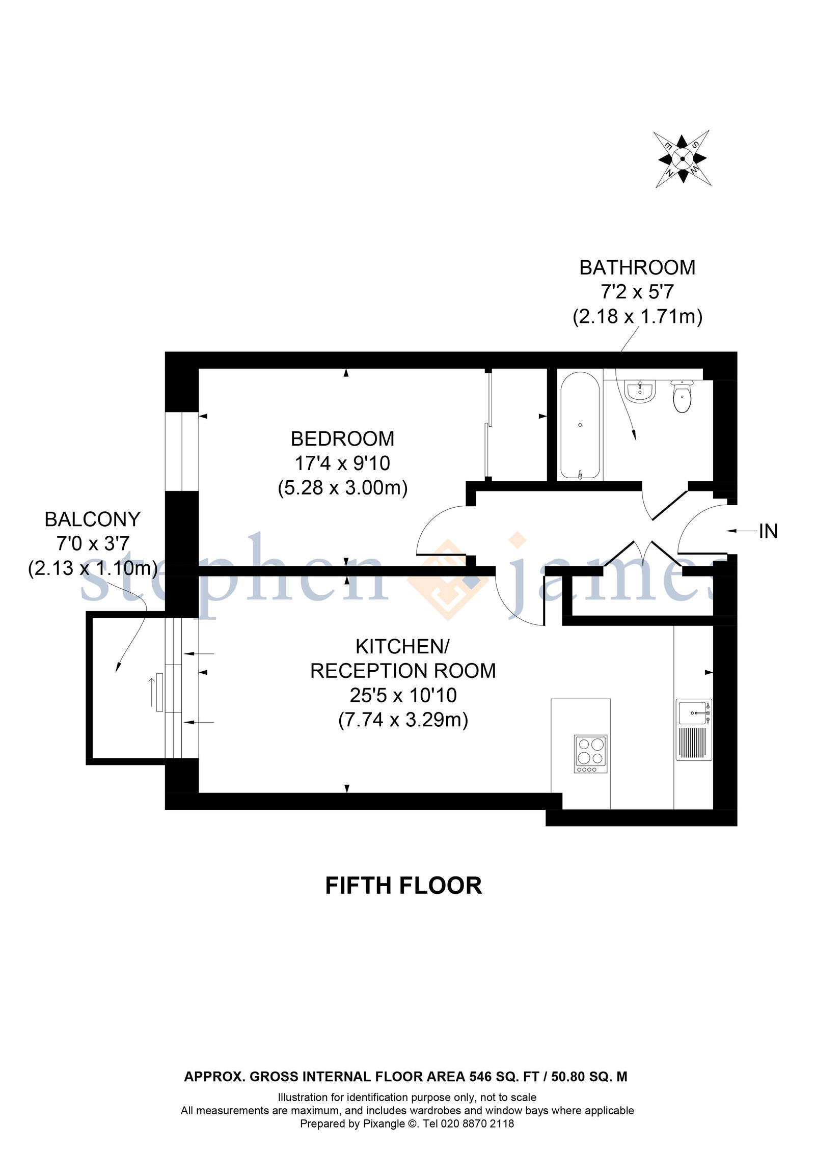 Park View Court, 215,Flat 58, Devons Road, London floorplan