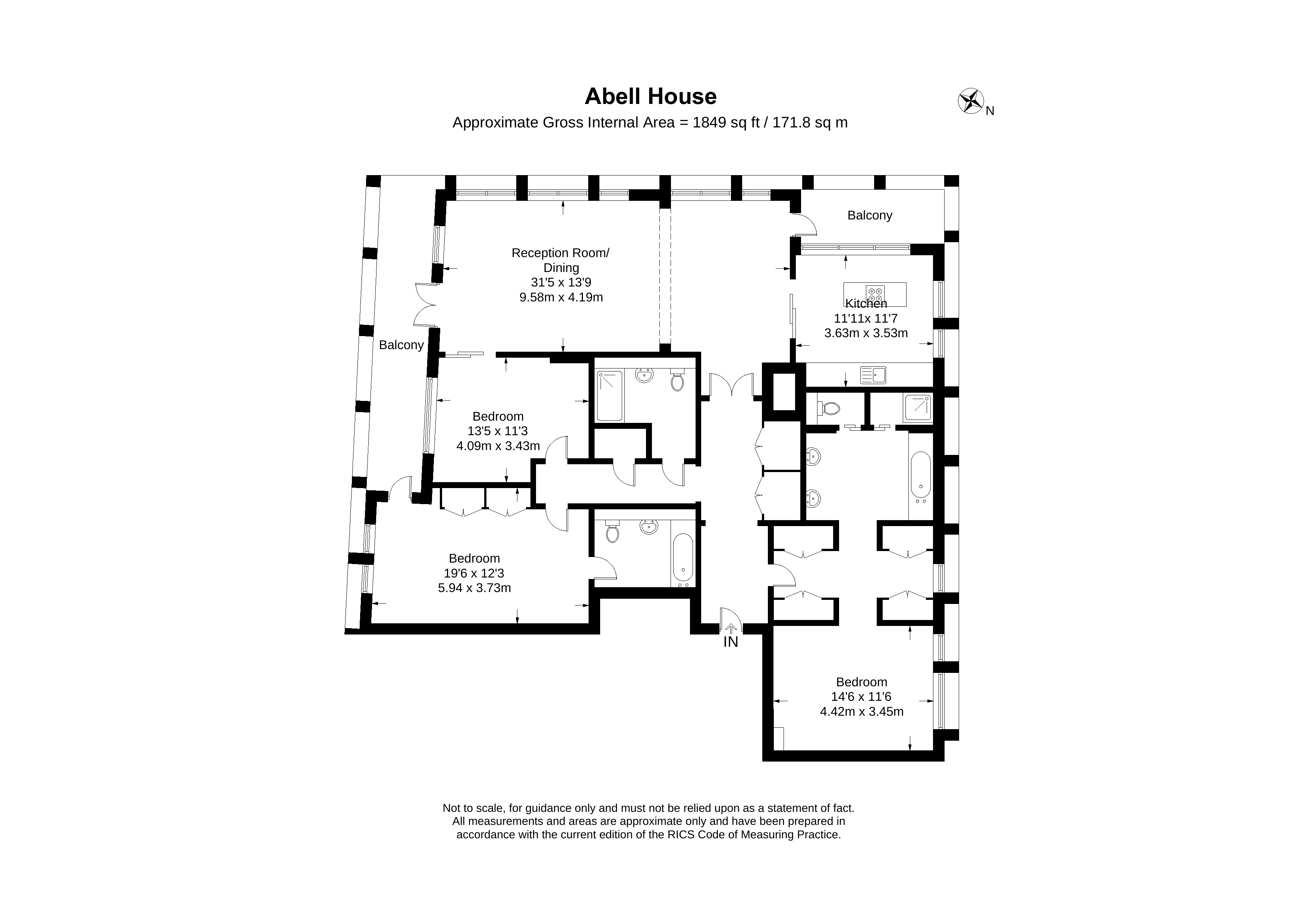 50, Abell House, Westminster floorplan