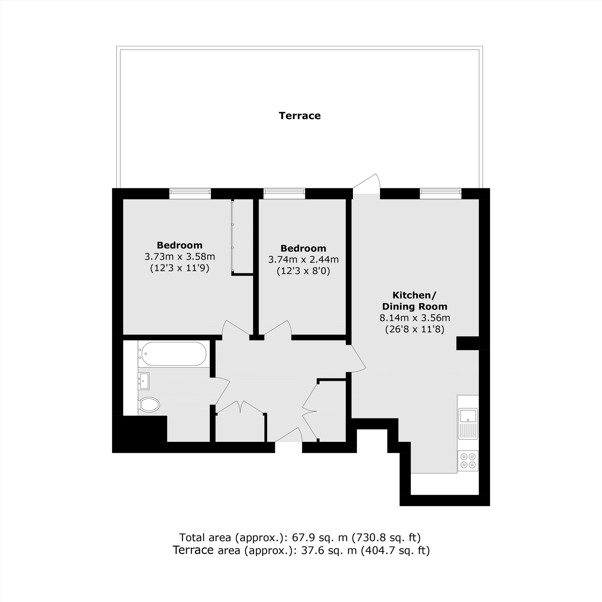 Flat 42 Kinglake House, Denman Avenue, Southall floorplan