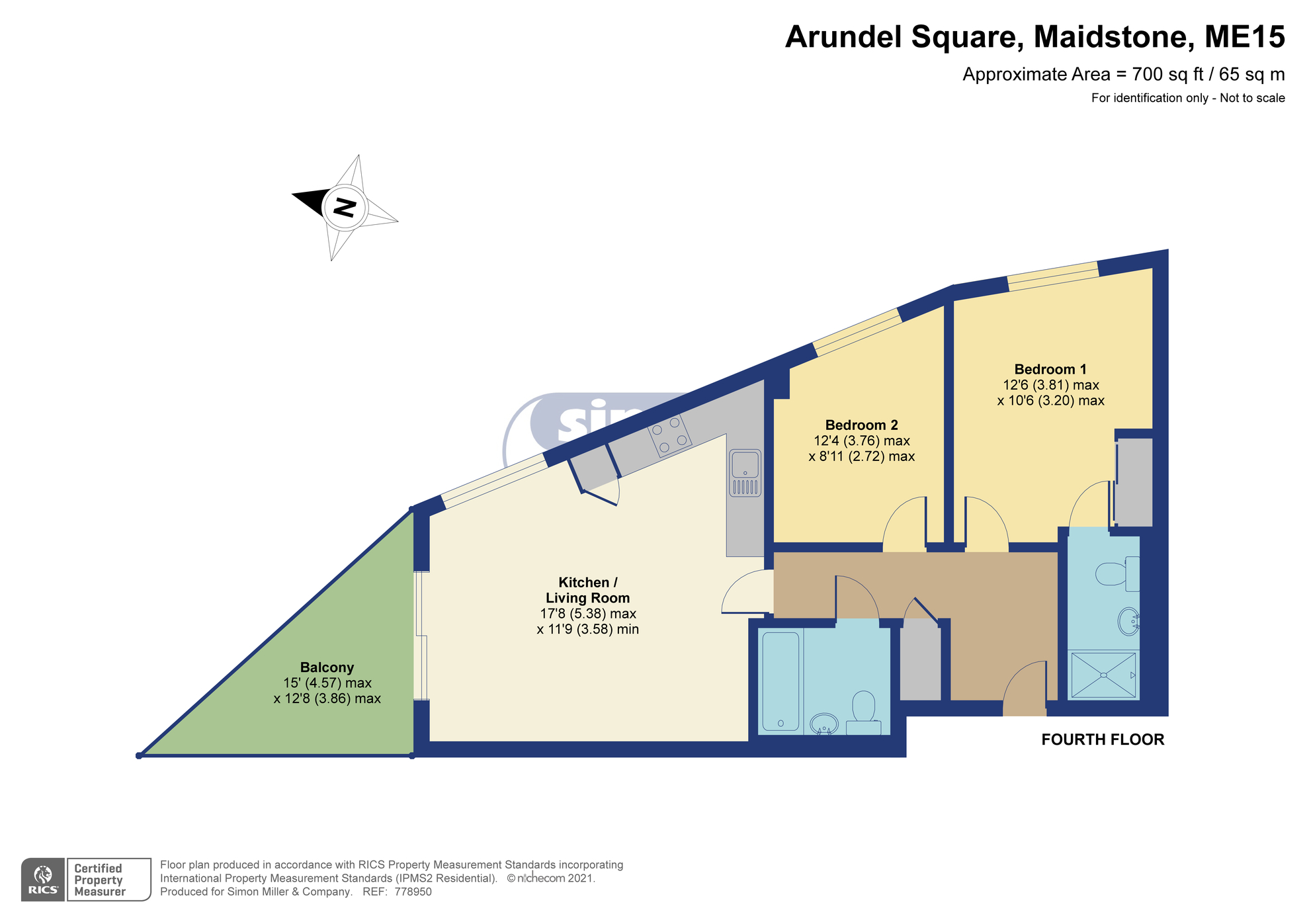 Arundel Square, Maidstone ME15, 2 bedroom flat for sale 60089587