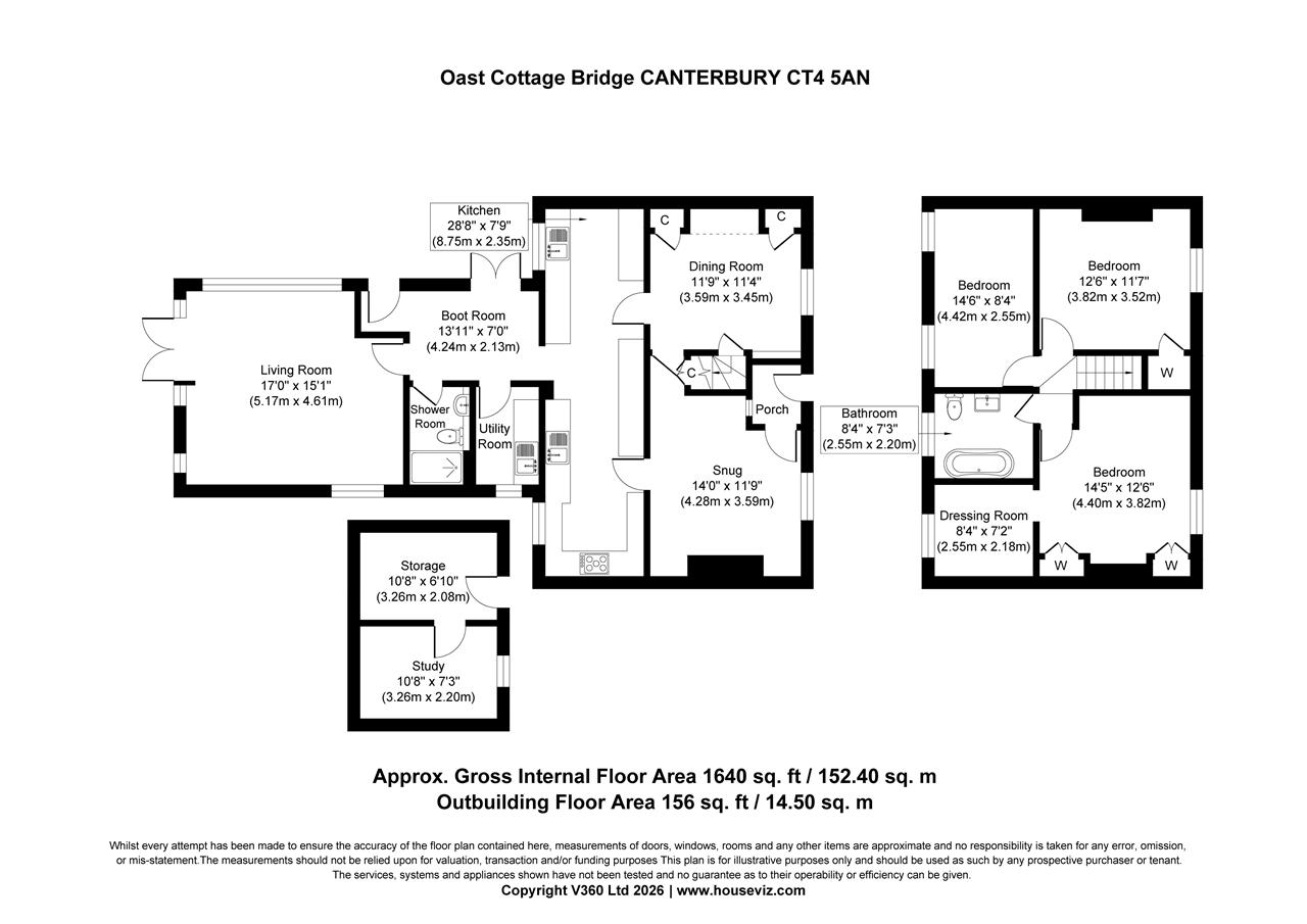 Oast Cottage, Bridge floorplan