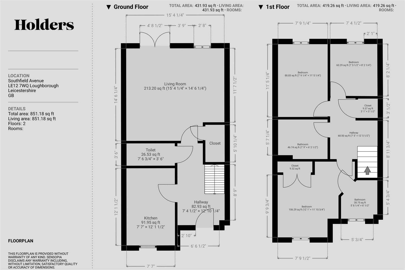 26, Southfield Avenue, Loughborough floorplan