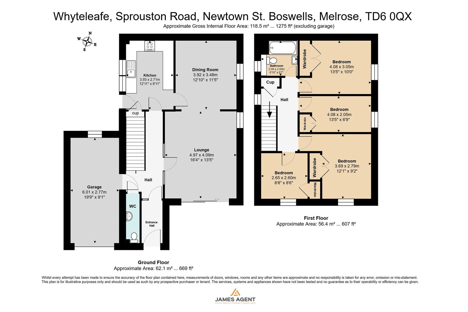 Whyteleafe, Sprouston Road, Melrose floorplan