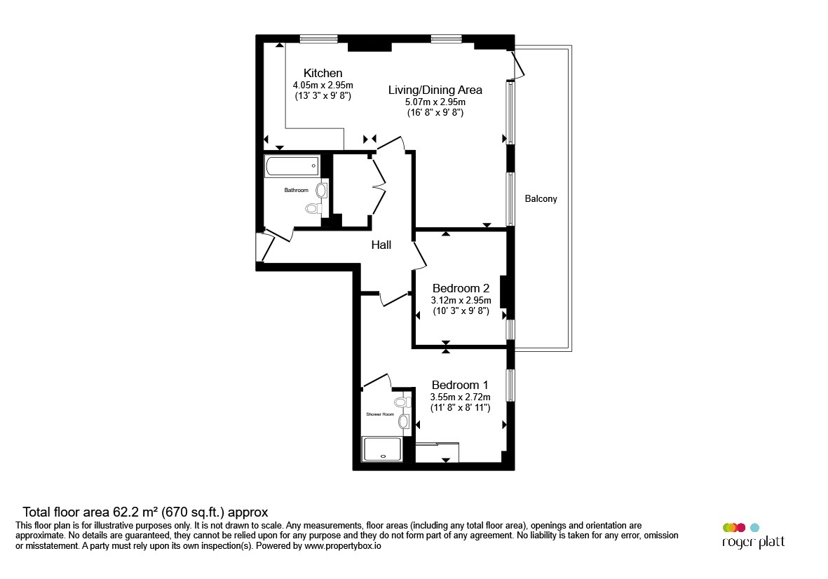 Flat 64, Crossways, Windsor Road, Slough floorplan