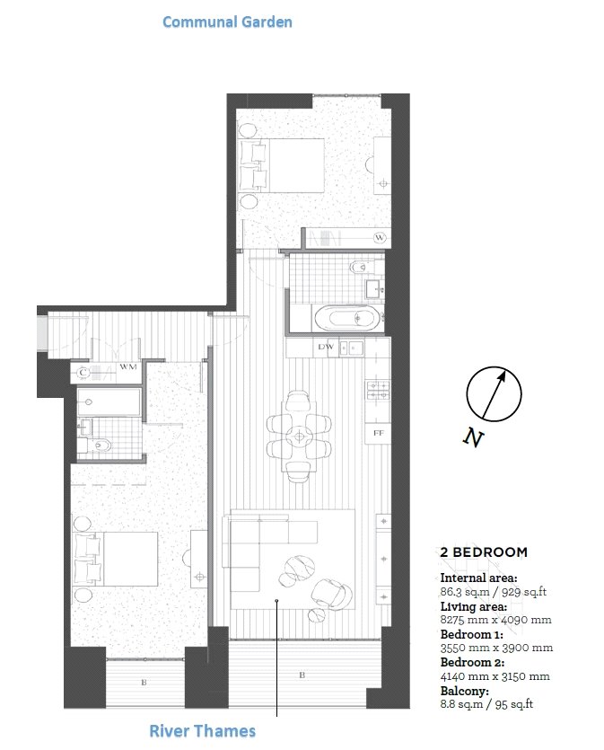 2 Bedrooms Flat for sale in Liner House, 3 Royal Wharf Walk E16