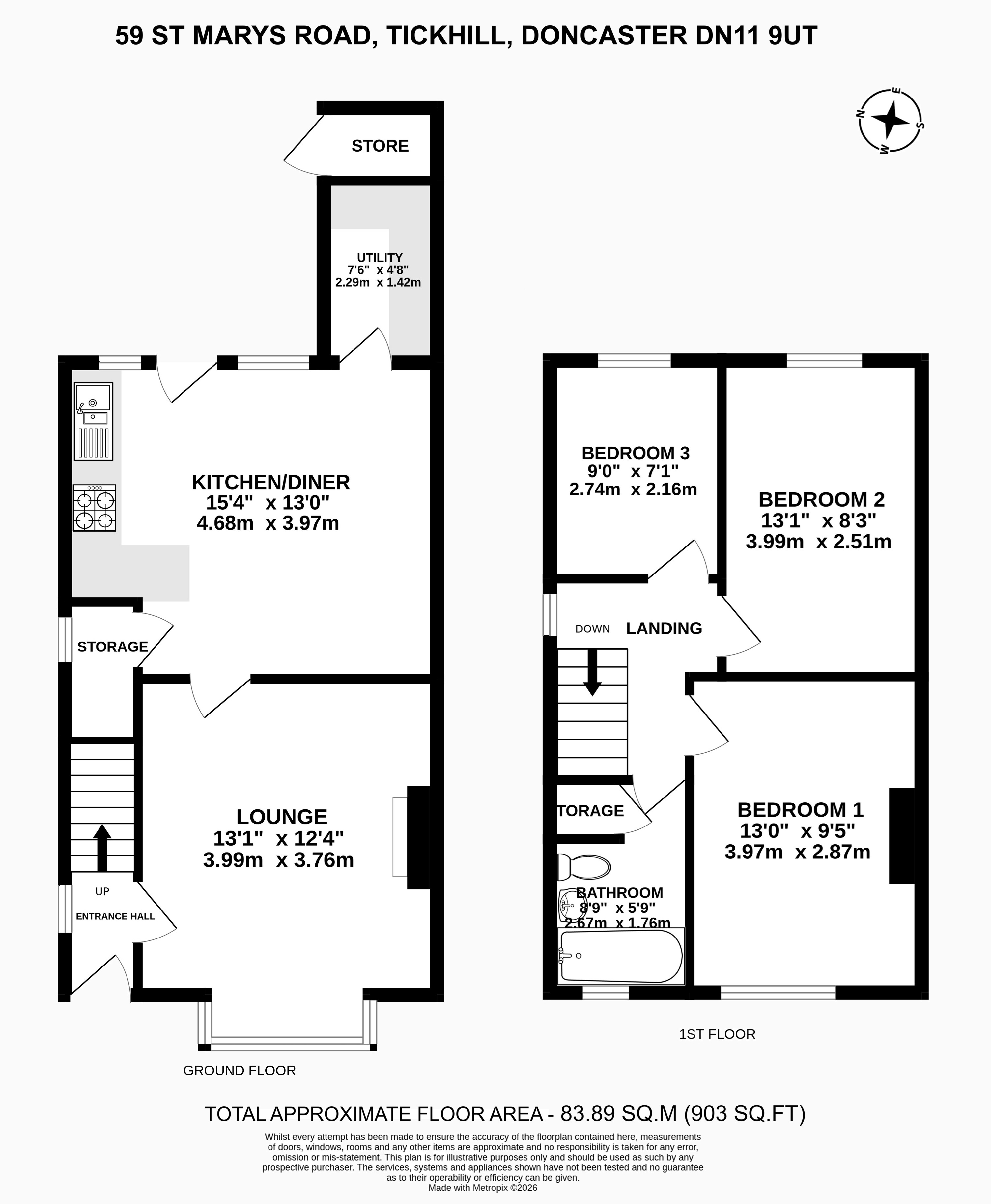59, St Marys Road, Doncaster floorplan