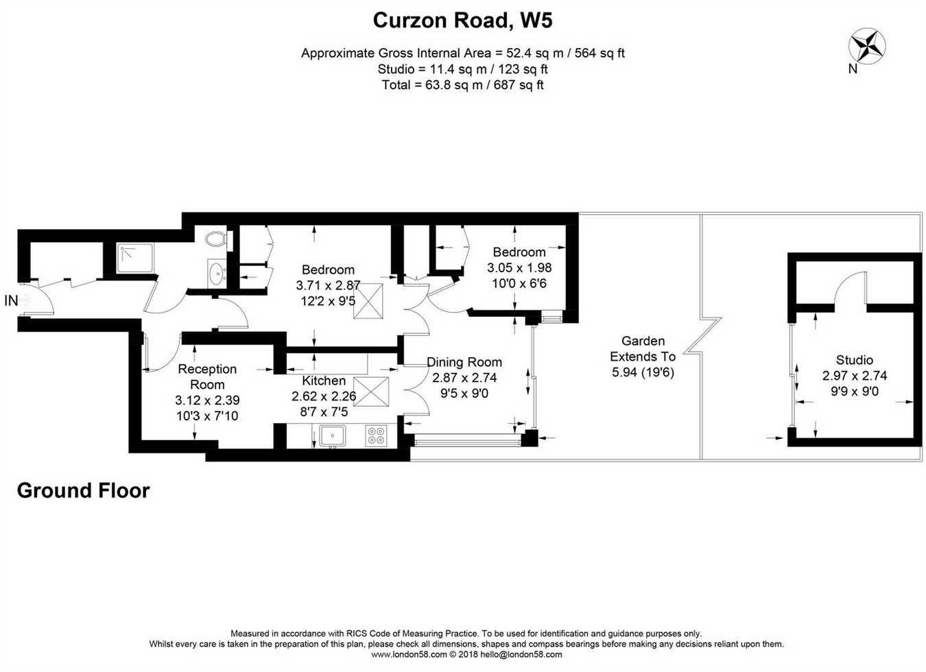 2 Bedrooms Flat to rent in Curzon Road, London W5