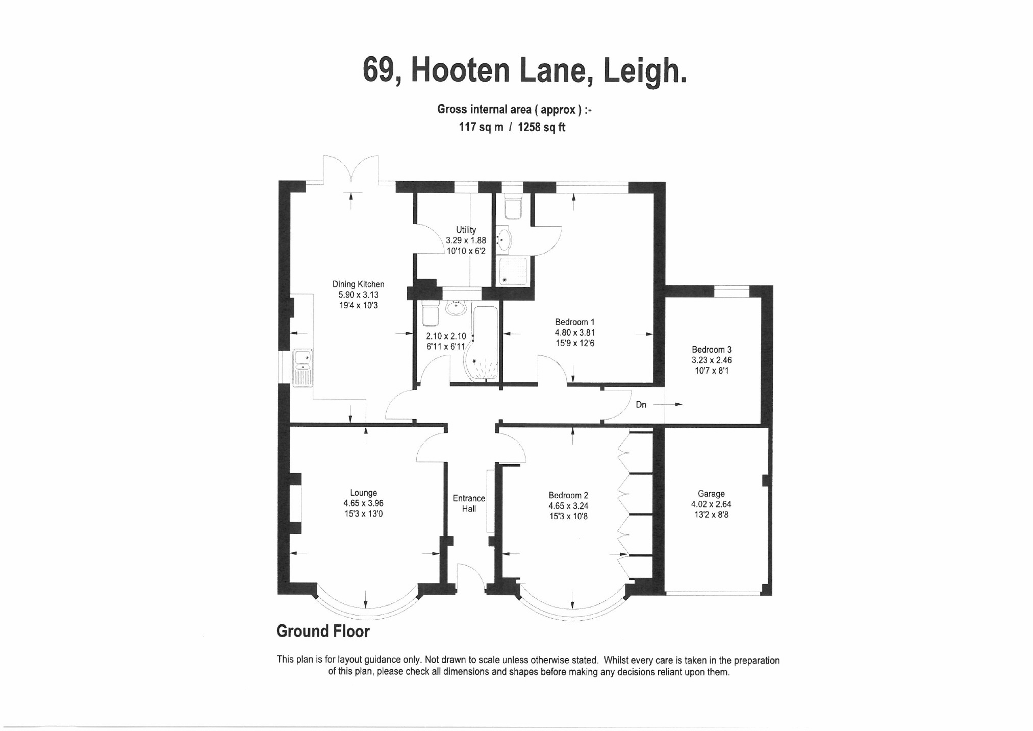 3 Bedrooms Detached bungalow for sale in Hooten Lane, Hope Carr, Leigh WN7