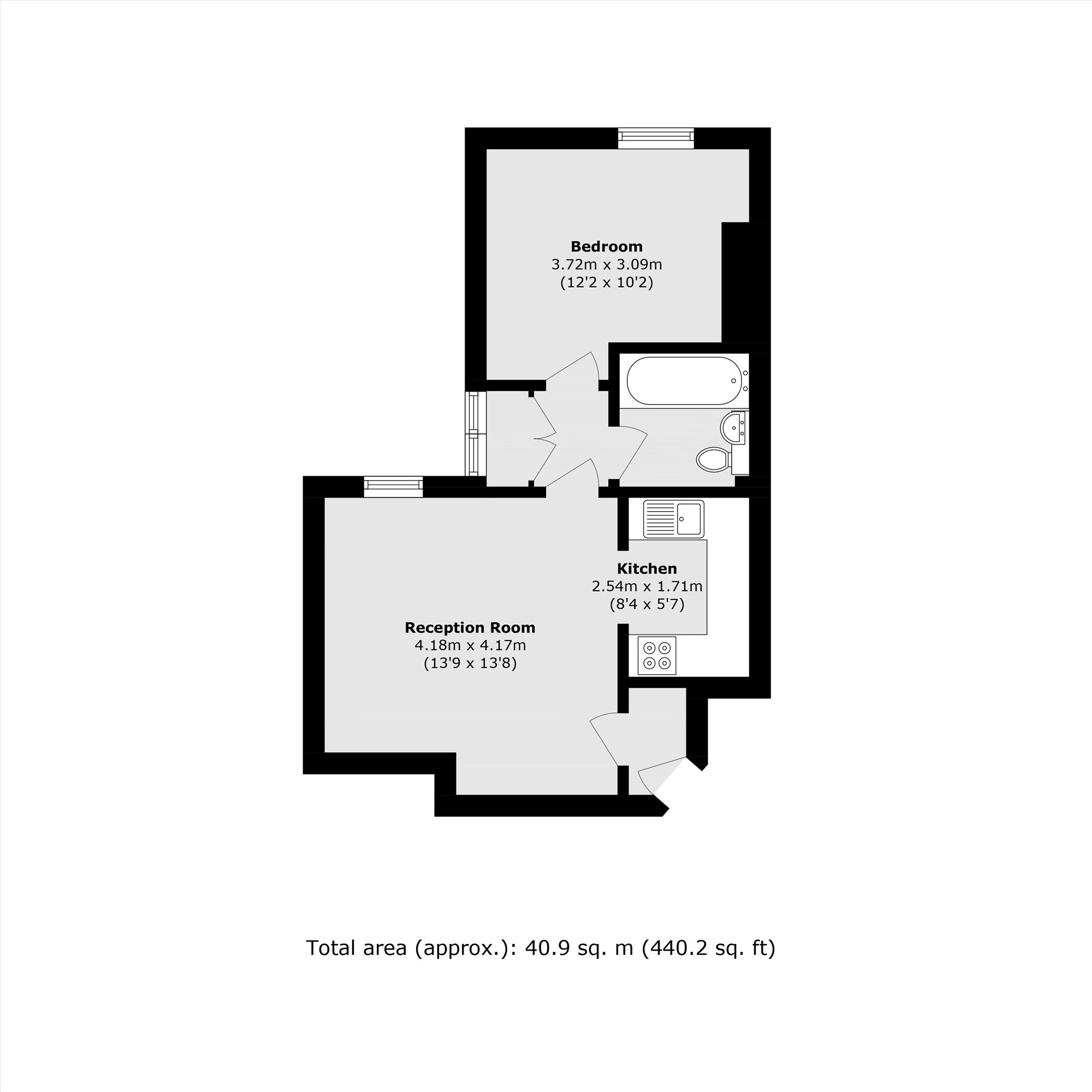 Flat 3, 107, Bedford Hill, London floorplan
