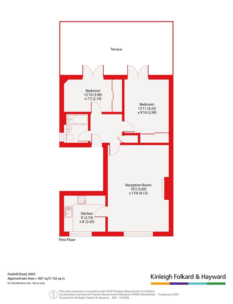Flat 2, 46, Parkhill Road, London floorplan
