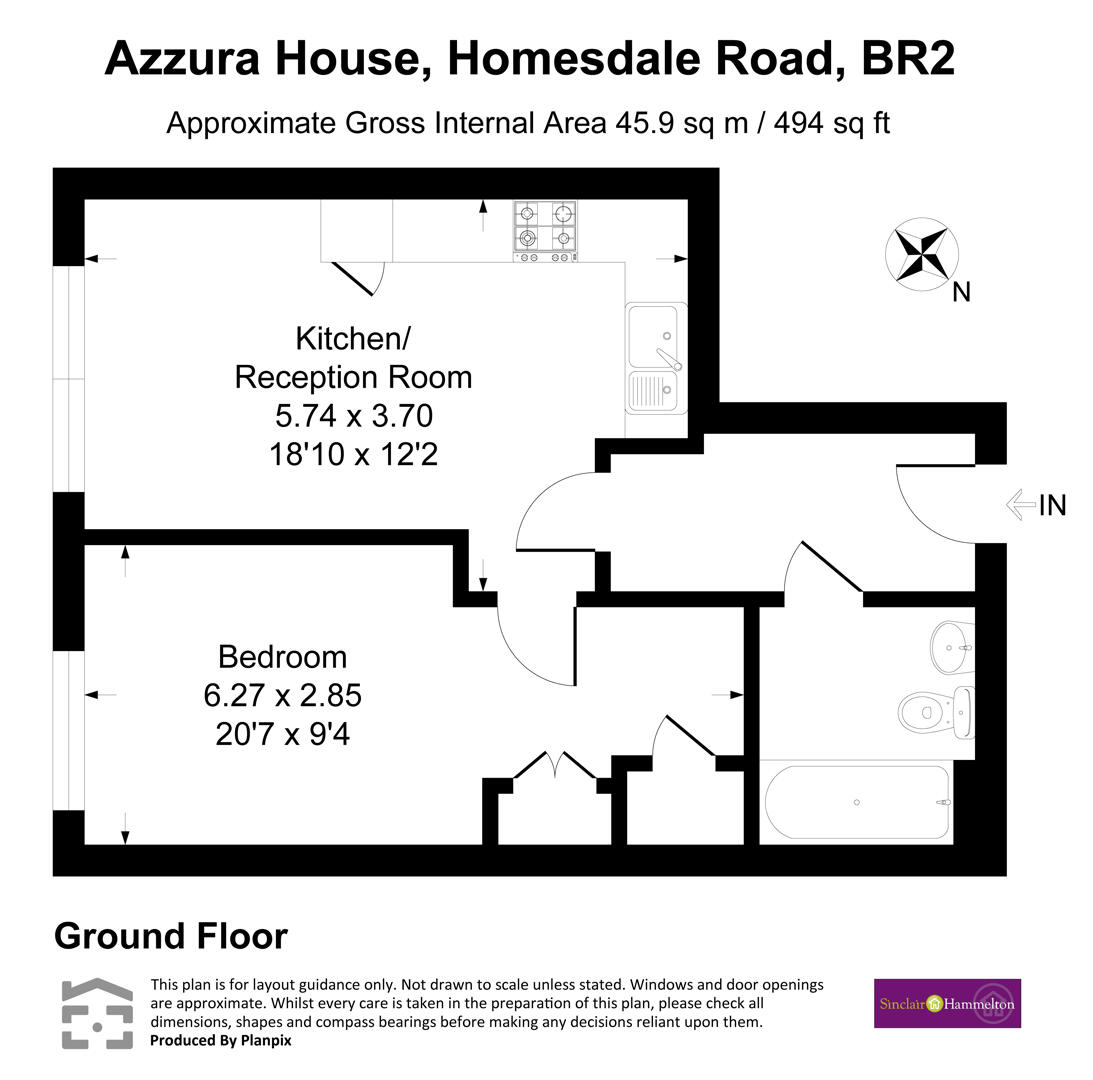 Flat 2, Azzura House, 8, Homesdale Road, Bromley floorplan