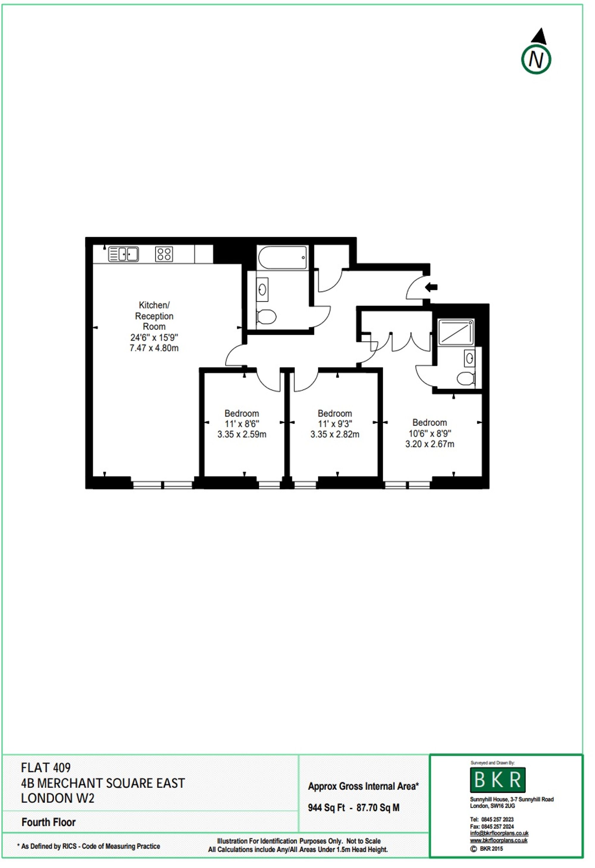 Apt 409, 4 Merchant Square East, London floorplan