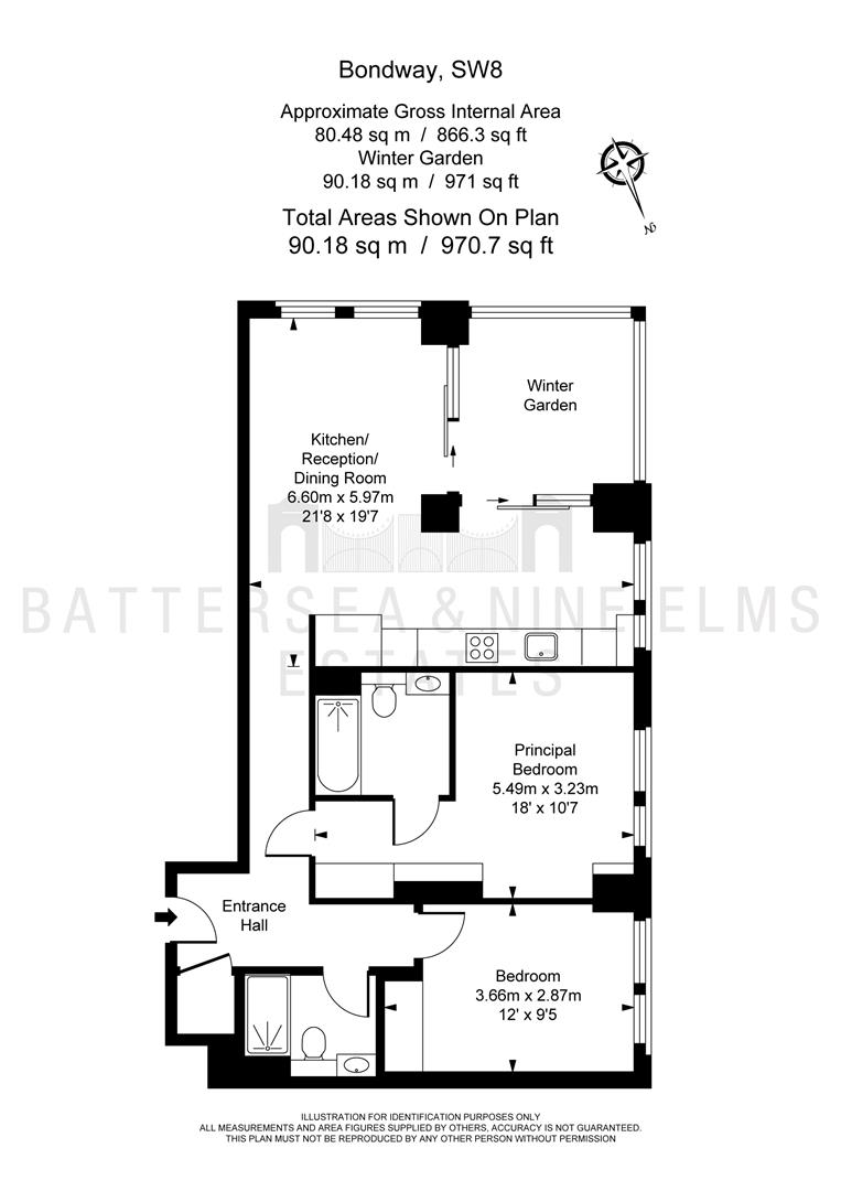 1608 Damac Tower, 67 Bondway, London floorplan