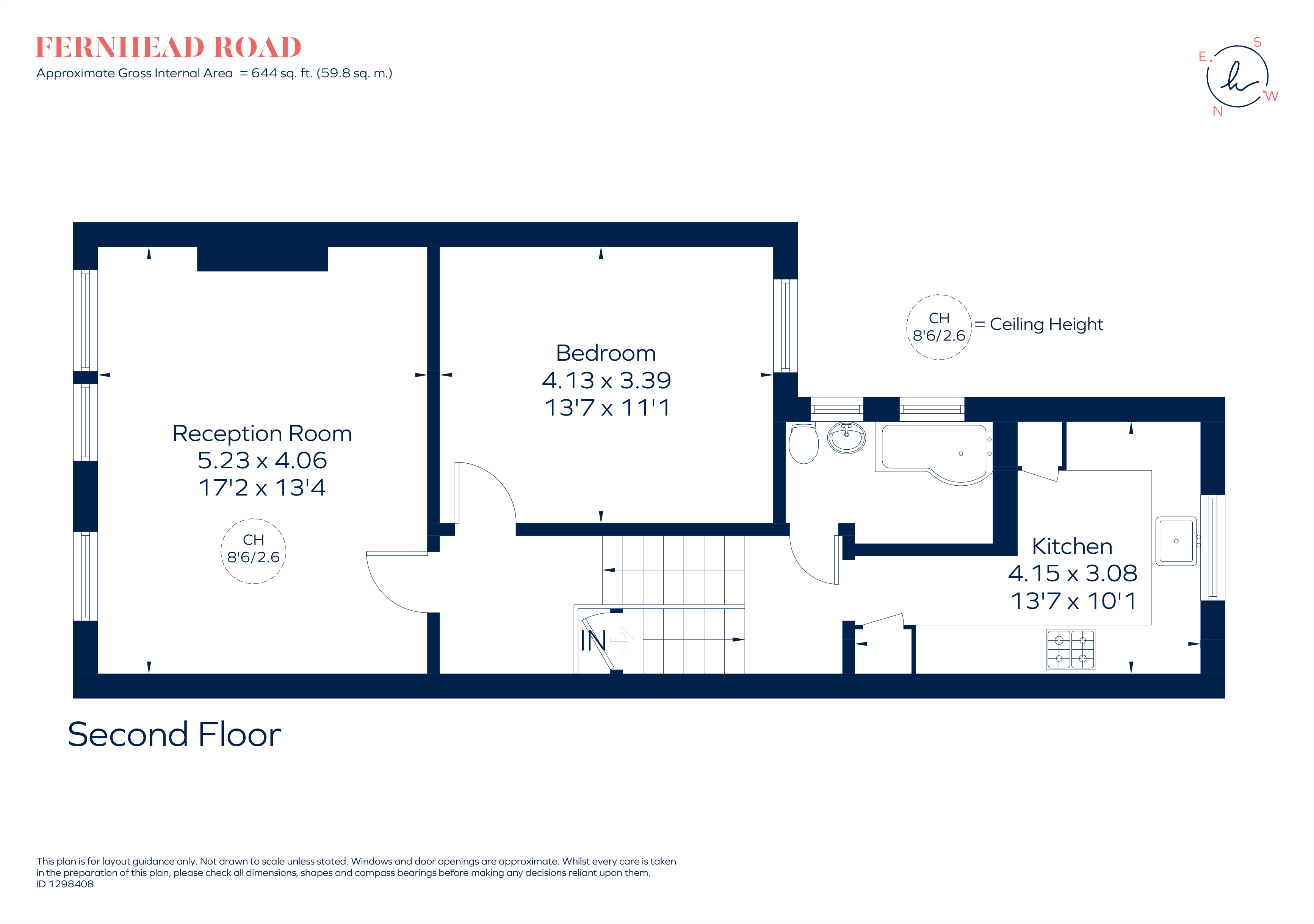 Top Floor Flat, 208, Fernhead Road, London floorplan