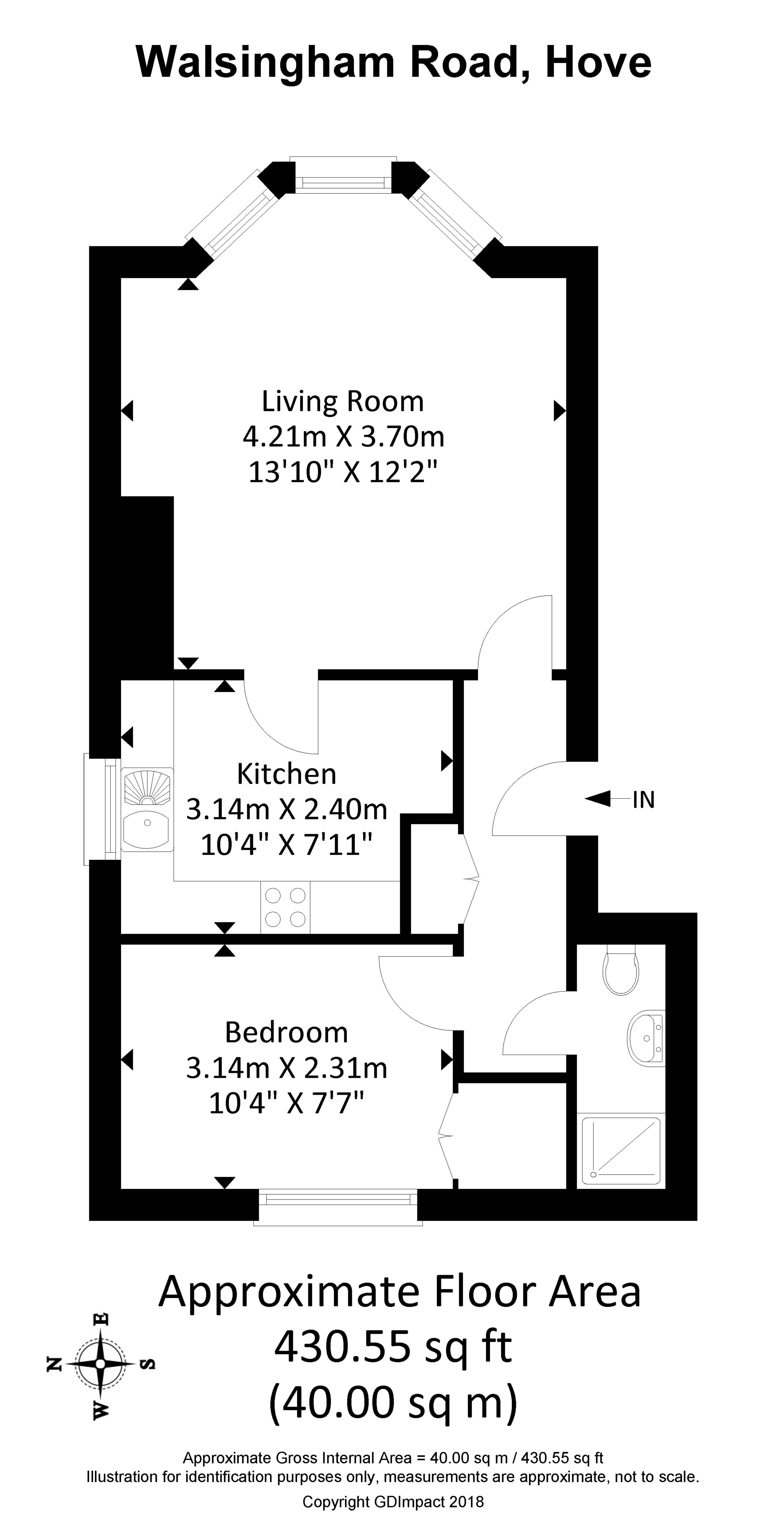 Flat 2, 36, Walsingham Road, Sussex floorplan