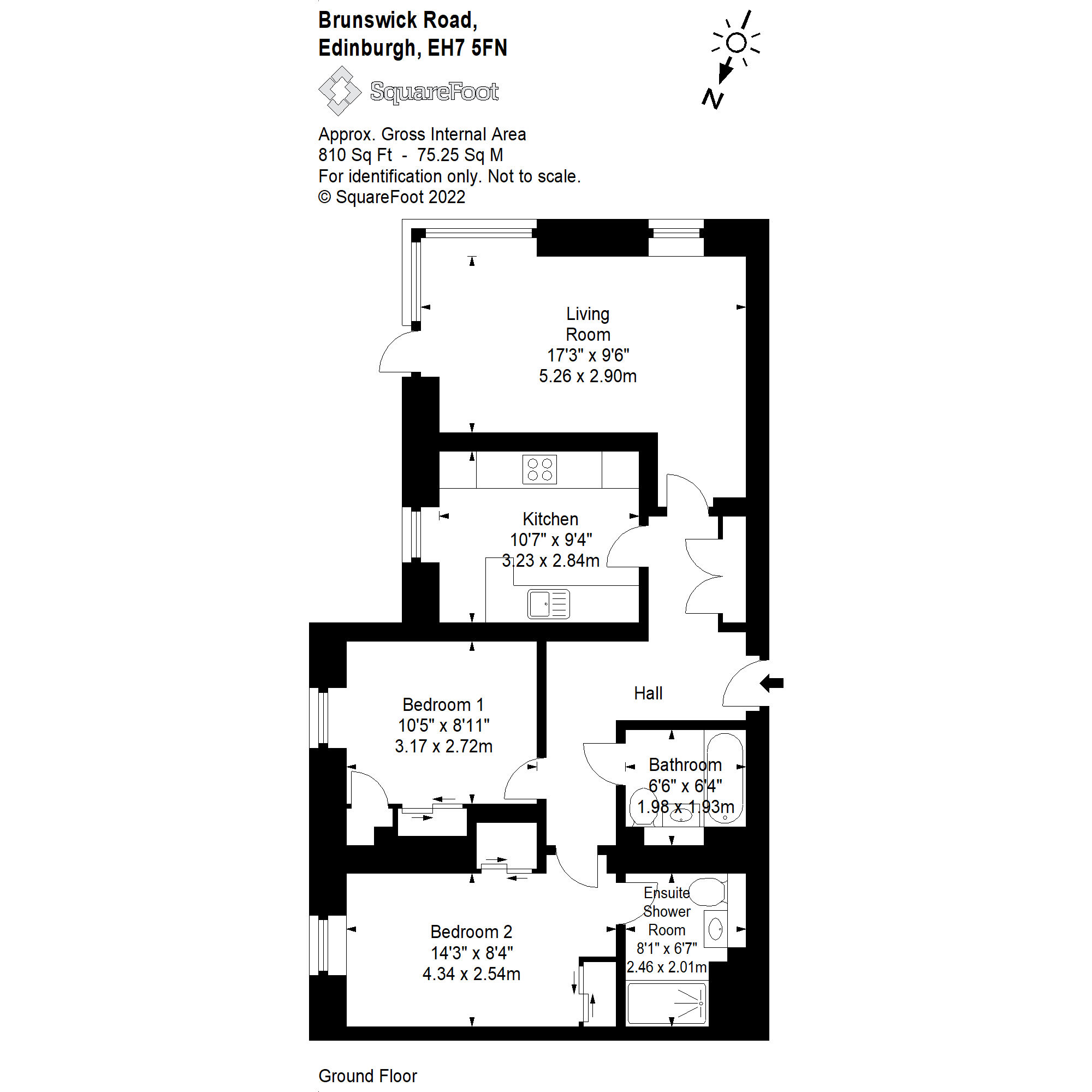 Flat 2, Brunswick Road, Hillside, Edinburgh EH7, 2 bedroom flat for