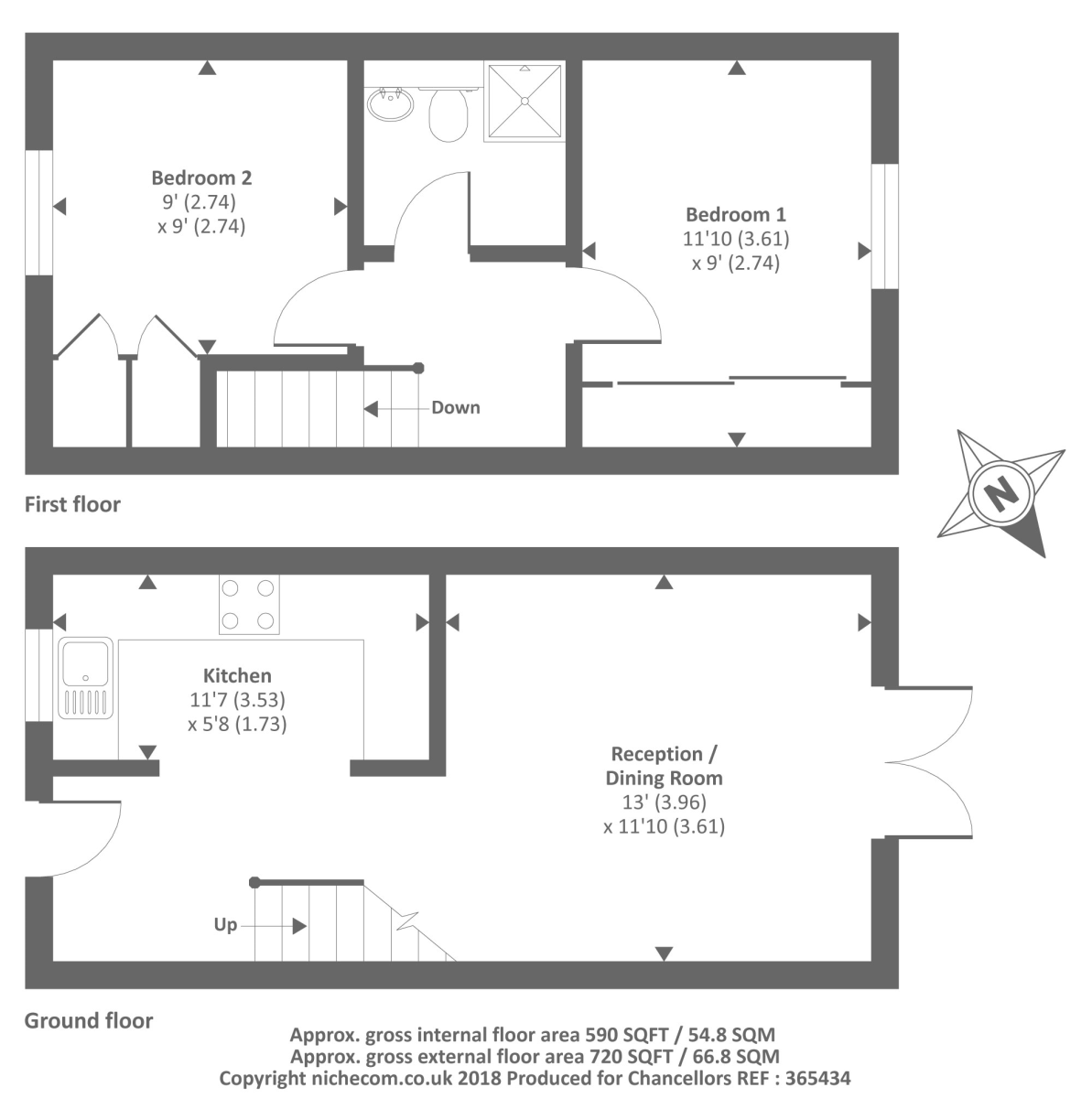 2 Bedrooms Terraced house for sale in Porlock Close, Thatcham RG19