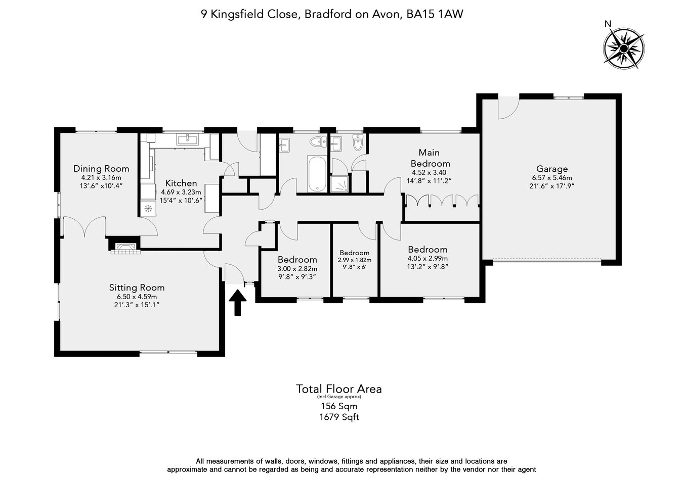 9, Kingsfield Close, Bradford-on-Avon floorplan