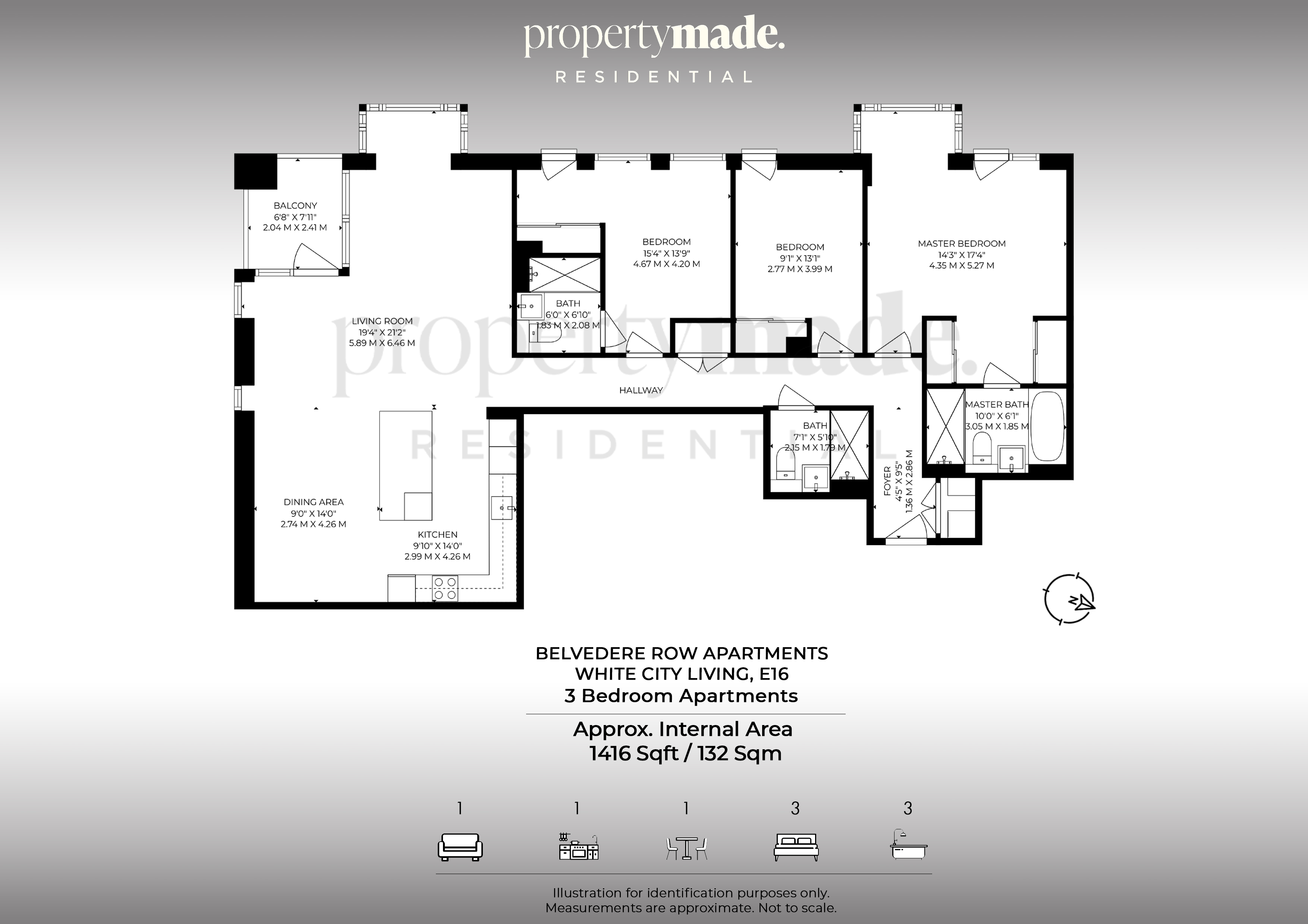 217,, Belvedere Row Apartments, London floorplan