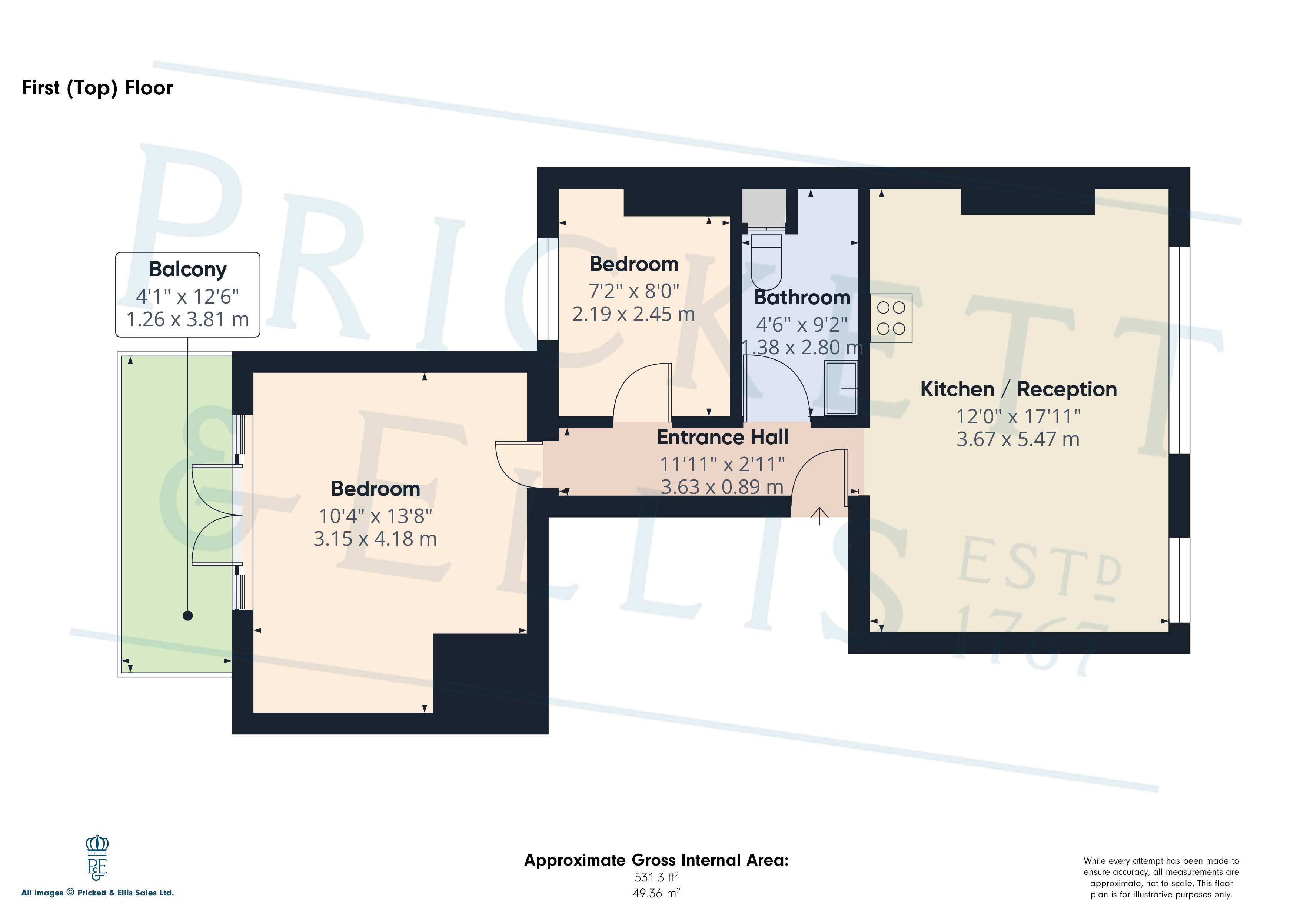 Flat D, 70, Tottenham Lane, London floorplan