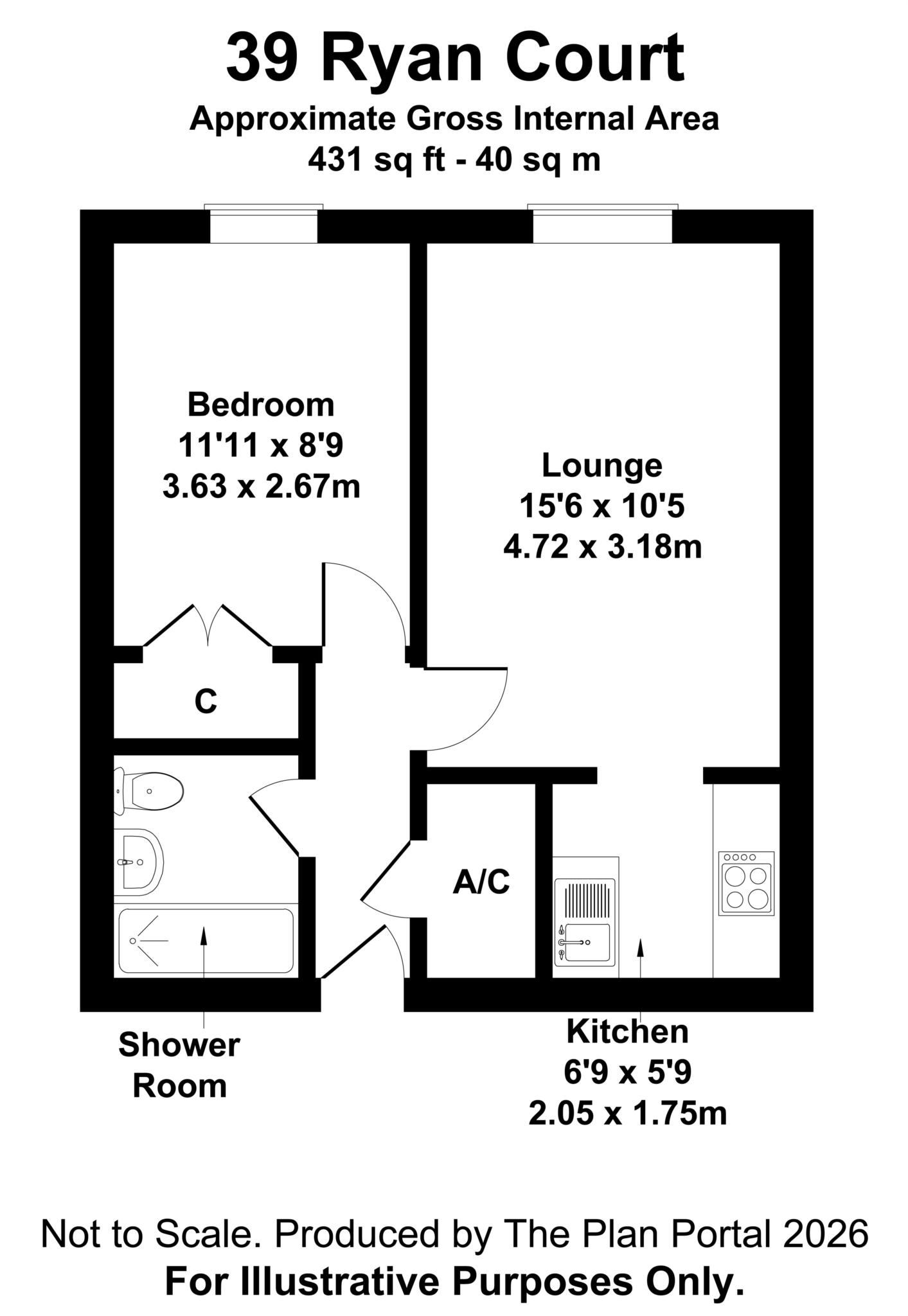 Flat 39, Ryan Court, White Cliff Mill Street, Blandford Forum floorplan