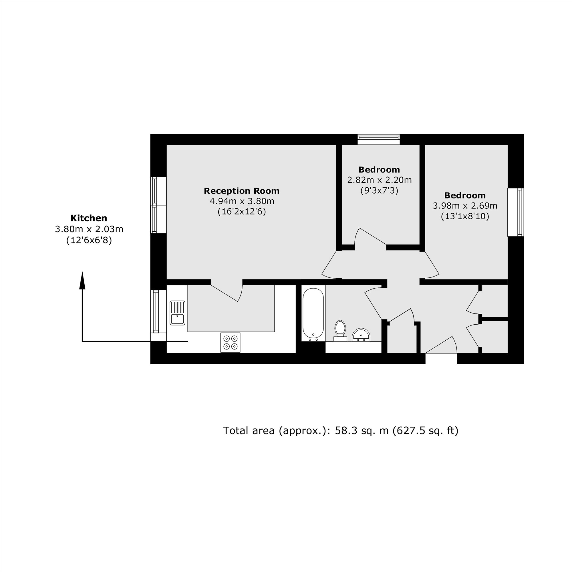 3 Redlands, 10, Cromwell Road, Teddington floorplan