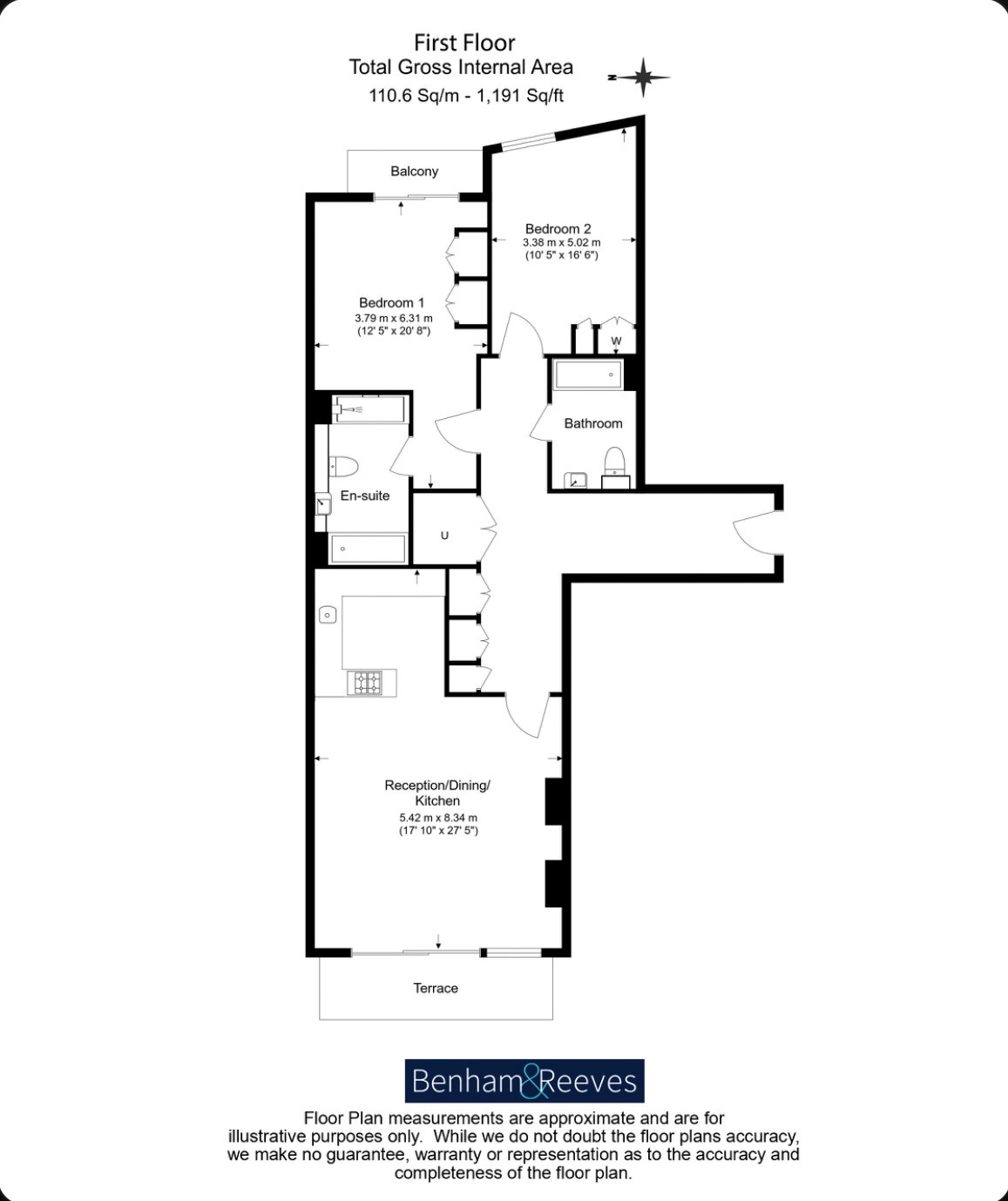 Apartment 39, Wren House, 190, Strand, Temple floorplan