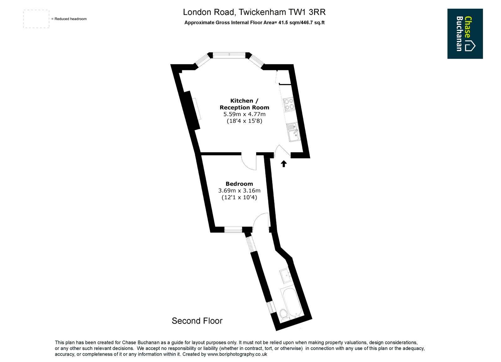 Flat 2, 14a, London Road, Twickenham floorplan
