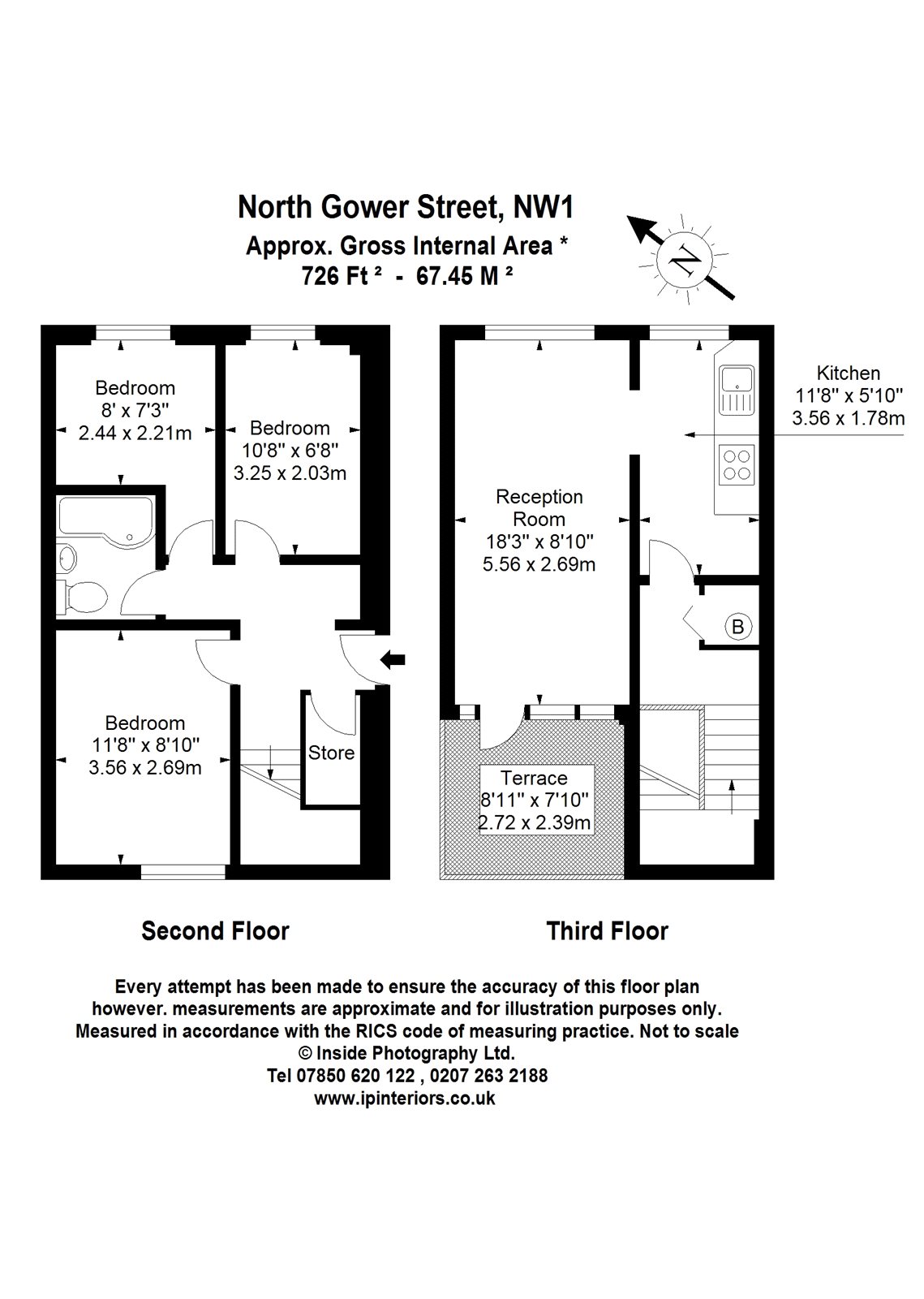 2 Bedrooms Flat to rent in North Gower Street, Euston, London NW1