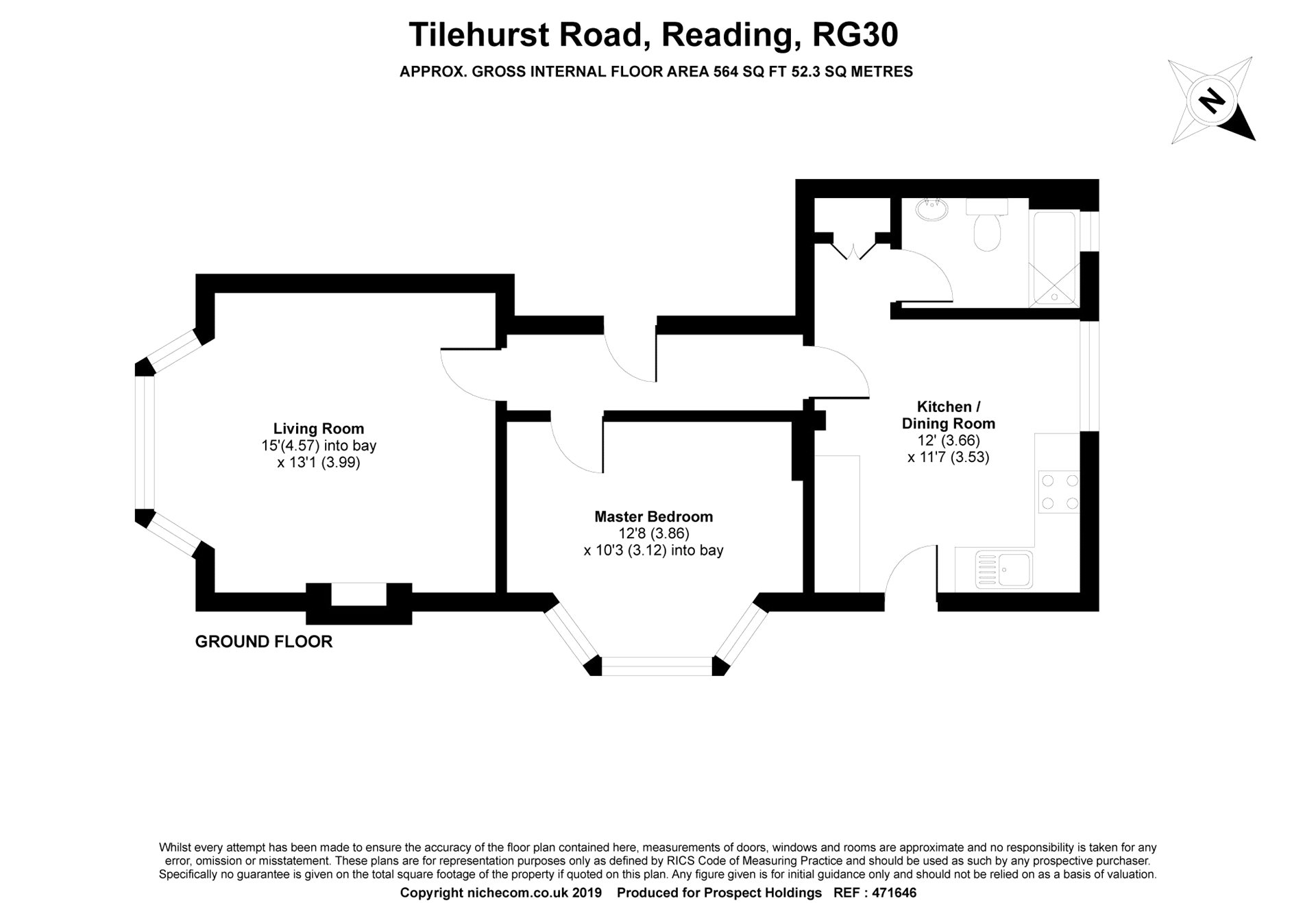Flat 3, 118, Tilehurst Road, Reading floorplan