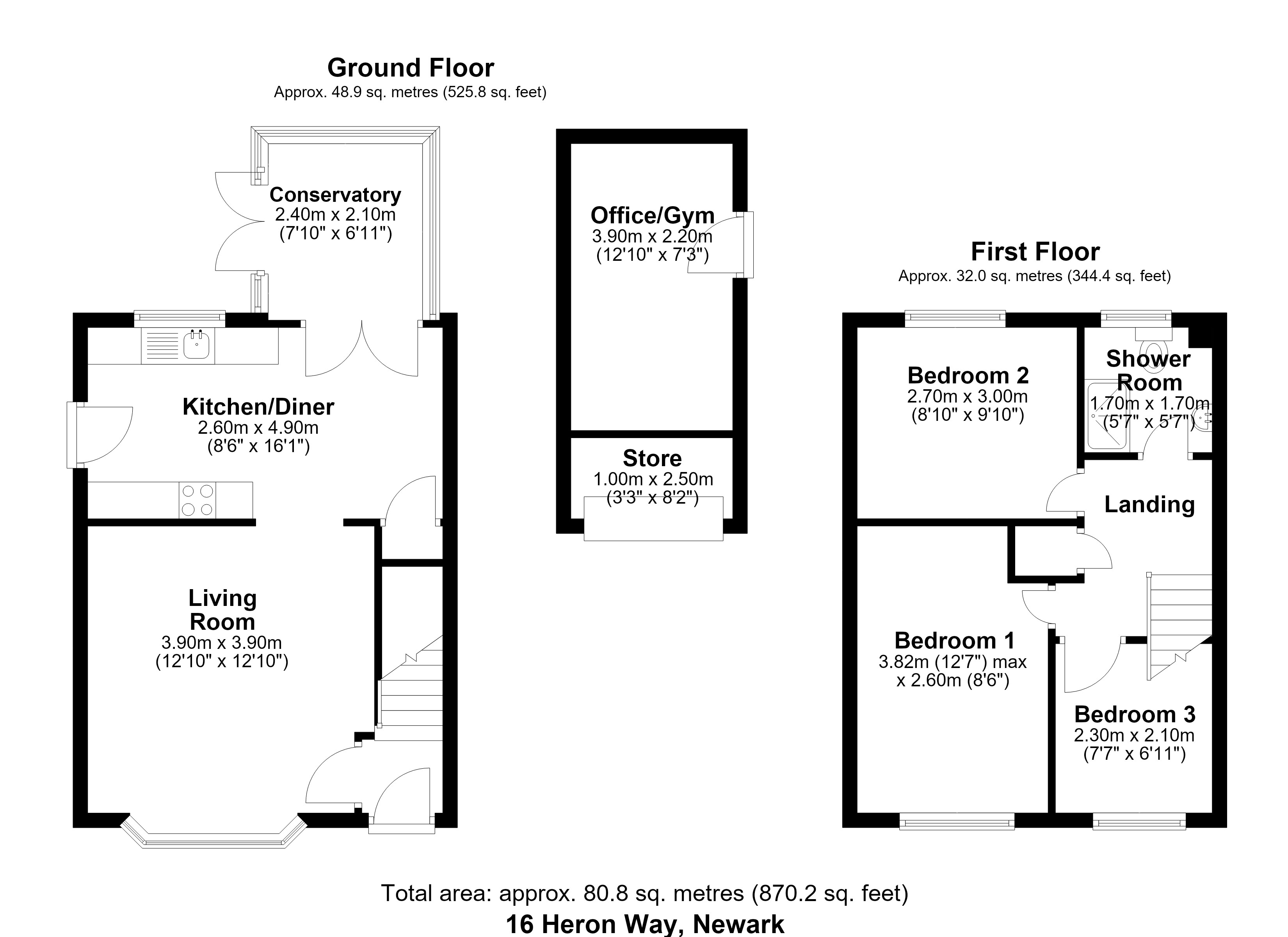16, Heron Way, Newark floorplan