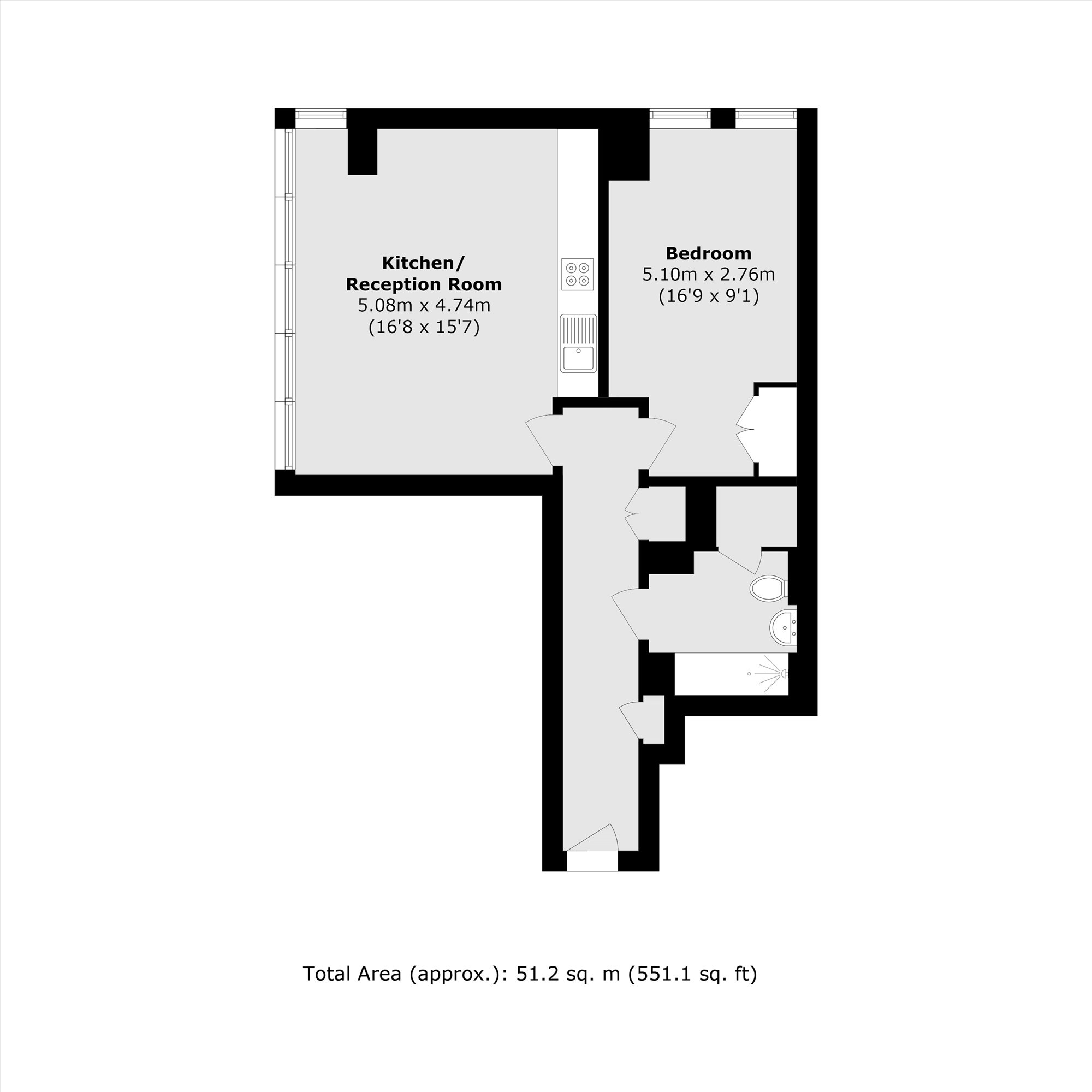 Flat 63, Blake Tower, 2, Fann Street, London floorplan