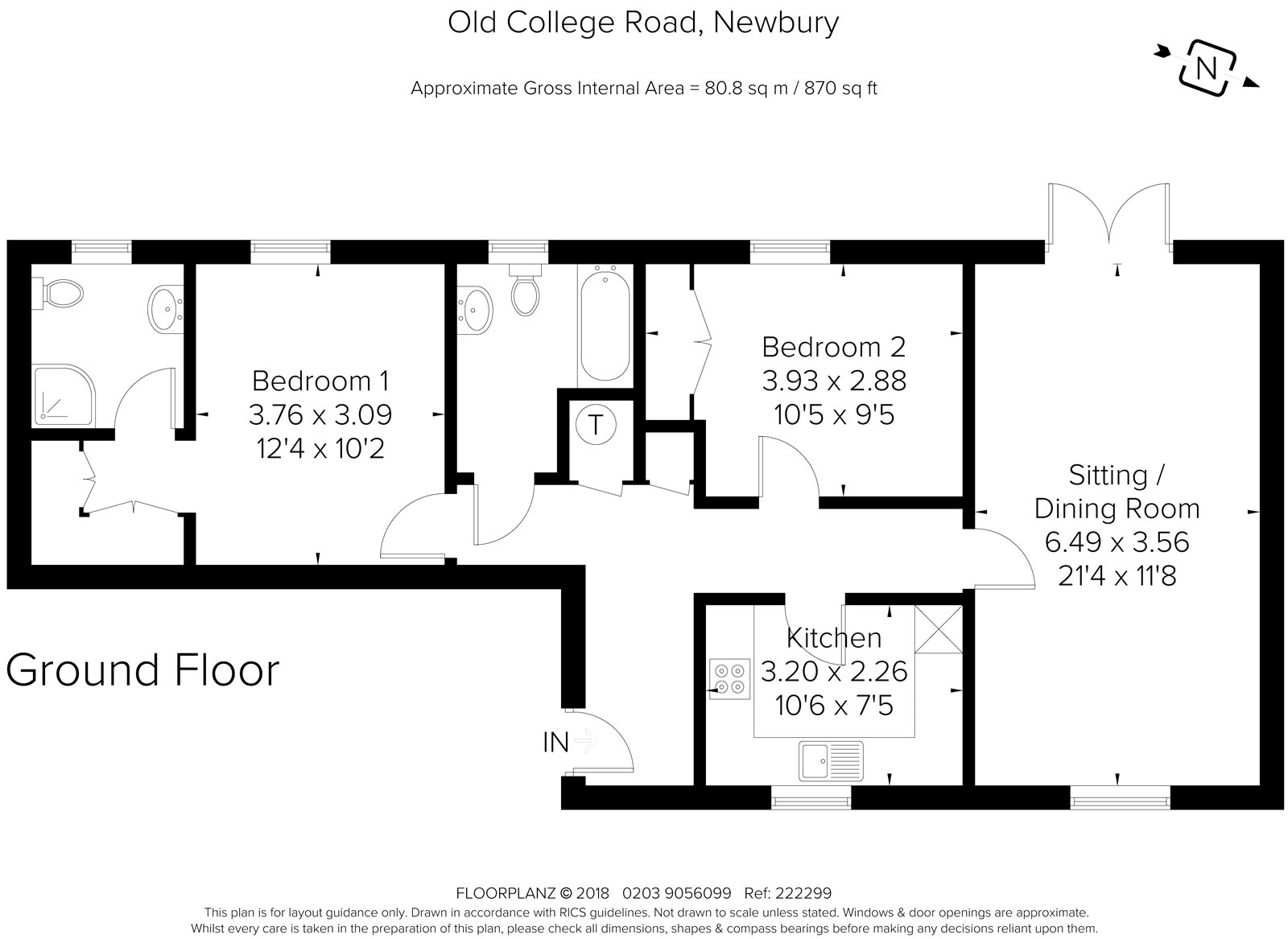 2 Bedrooms Flat for sale in Telford Court, Old College Road, Newbury, Berkshire RG14