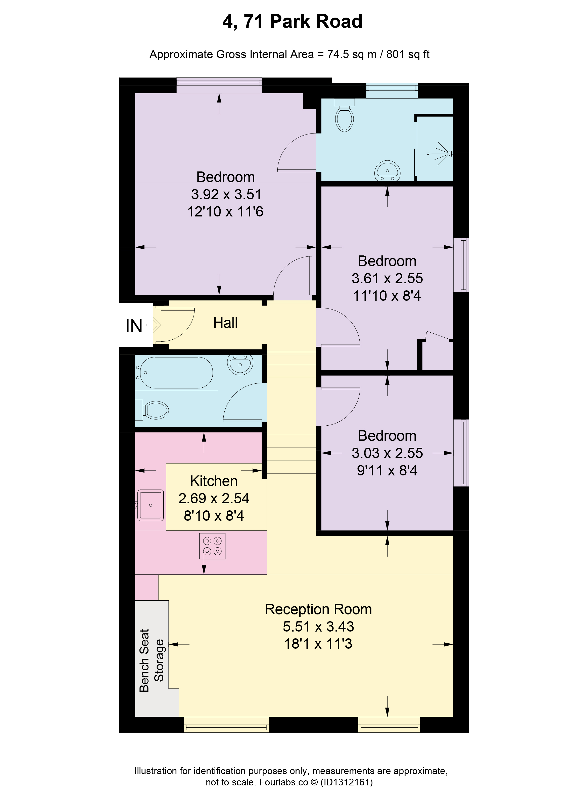 Flat 4, 71, Park Road, Barnet floorplan