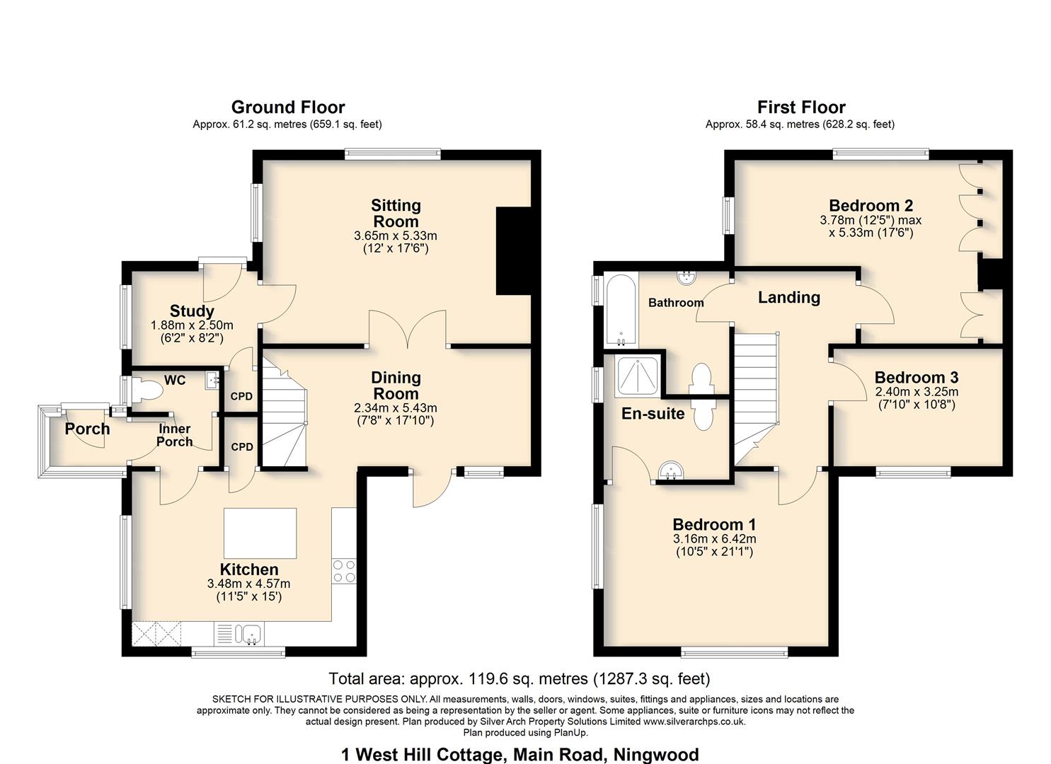 1 West Hill Cottages, Main Road, Newport floorplan