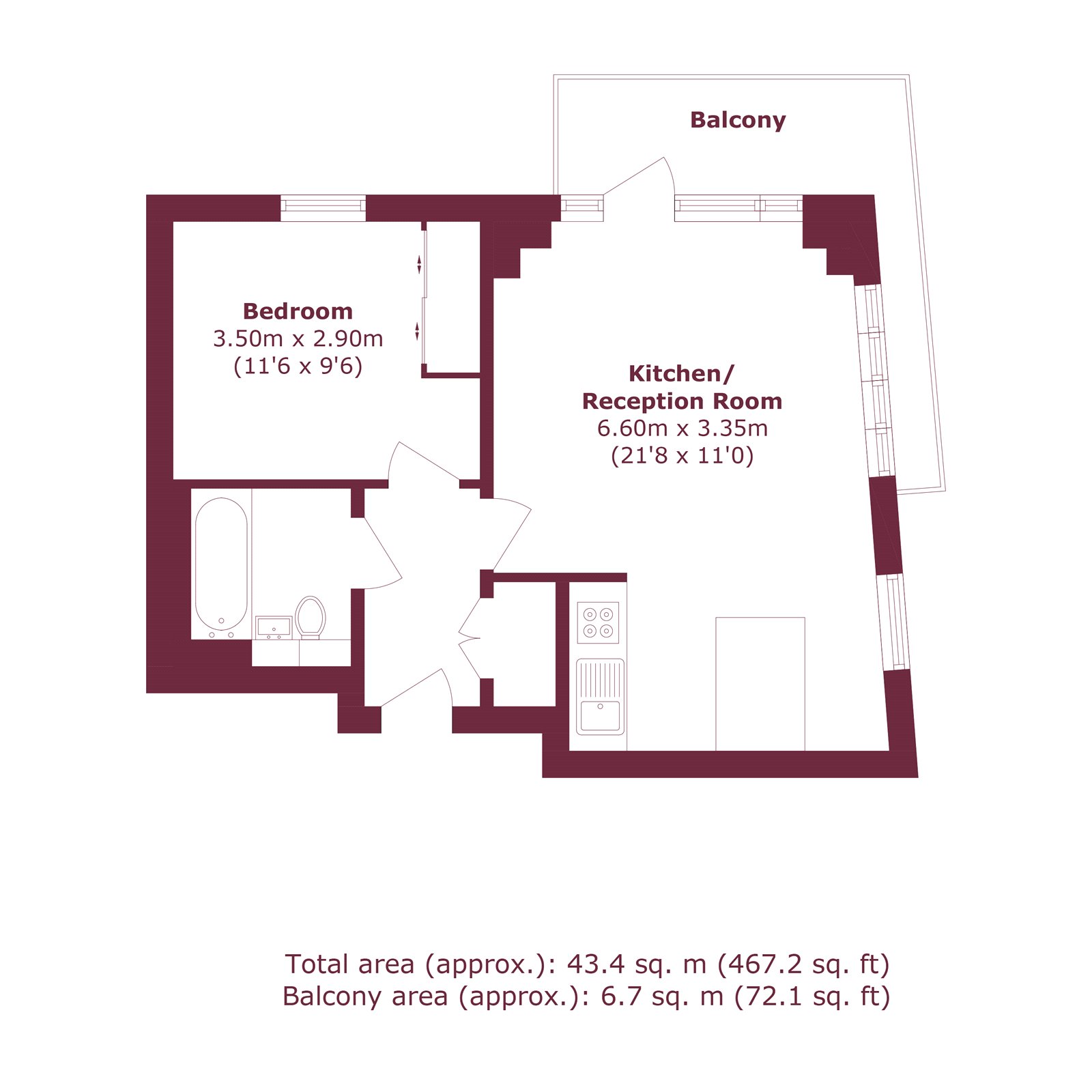 Flat 604, Alboran Apartments, 1, Seven Sea Gardens, London floorplan