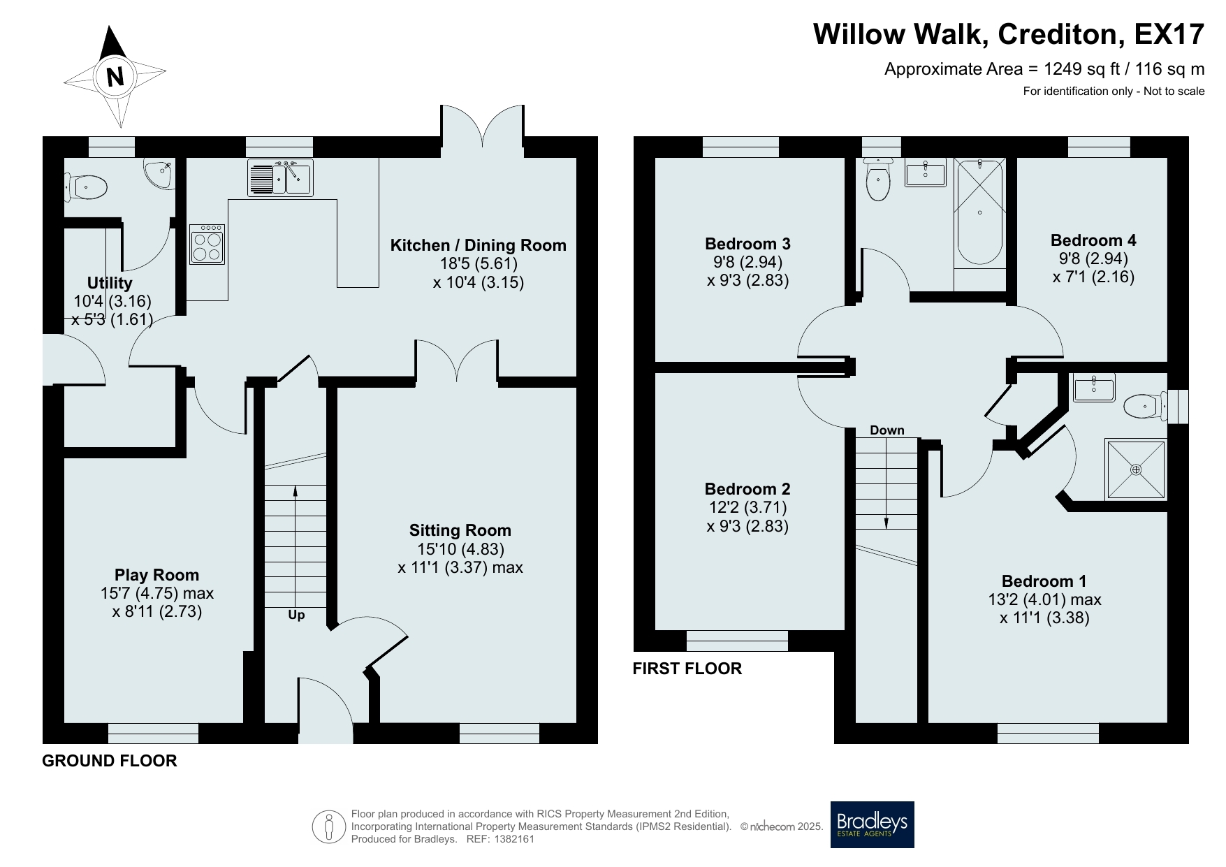 105 Willow Walk, Crediton Devon, Devon floorplan