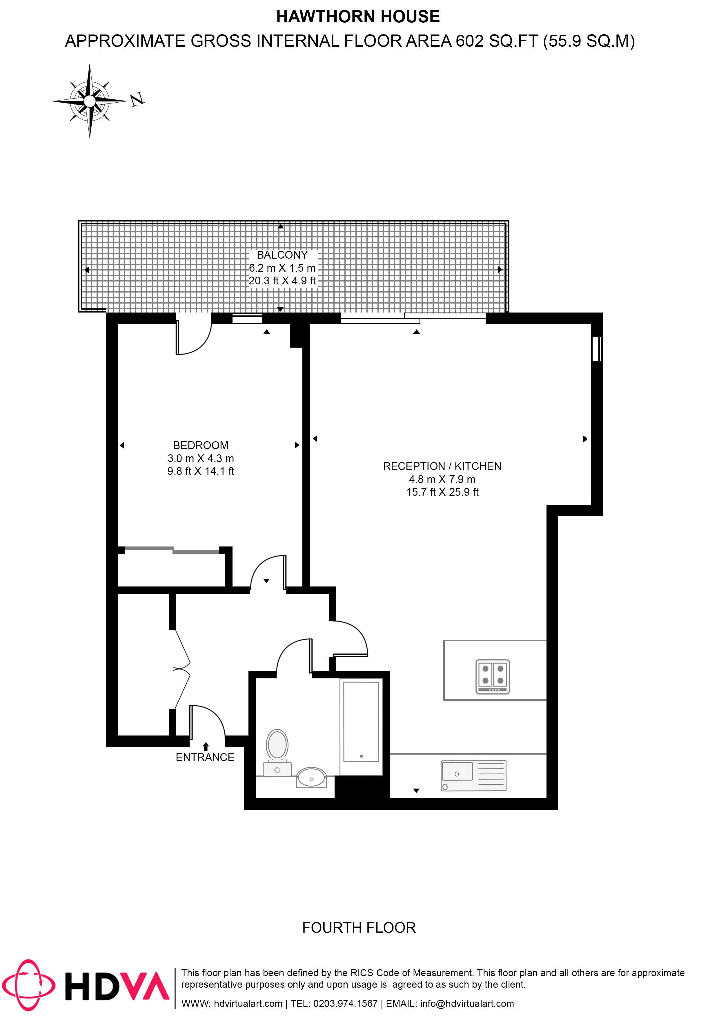 404, Hawthorn House, 9, Forrester Way, London floorplan
