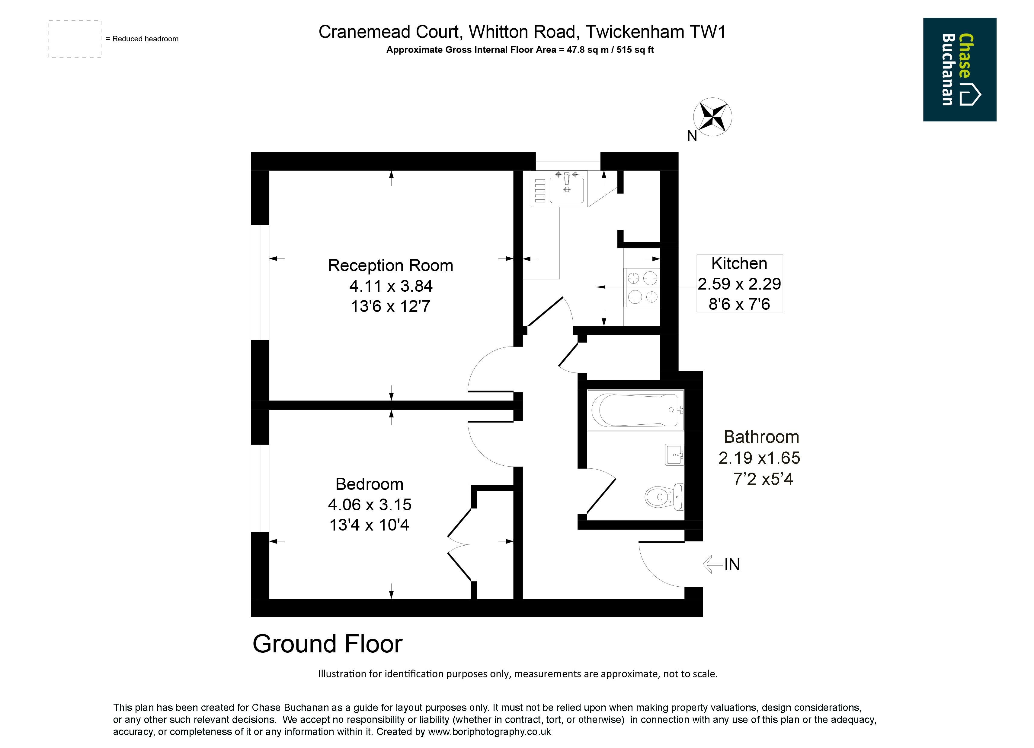 3 Cranemead Court, 43, Whitton Road, Twickenham floorplan
