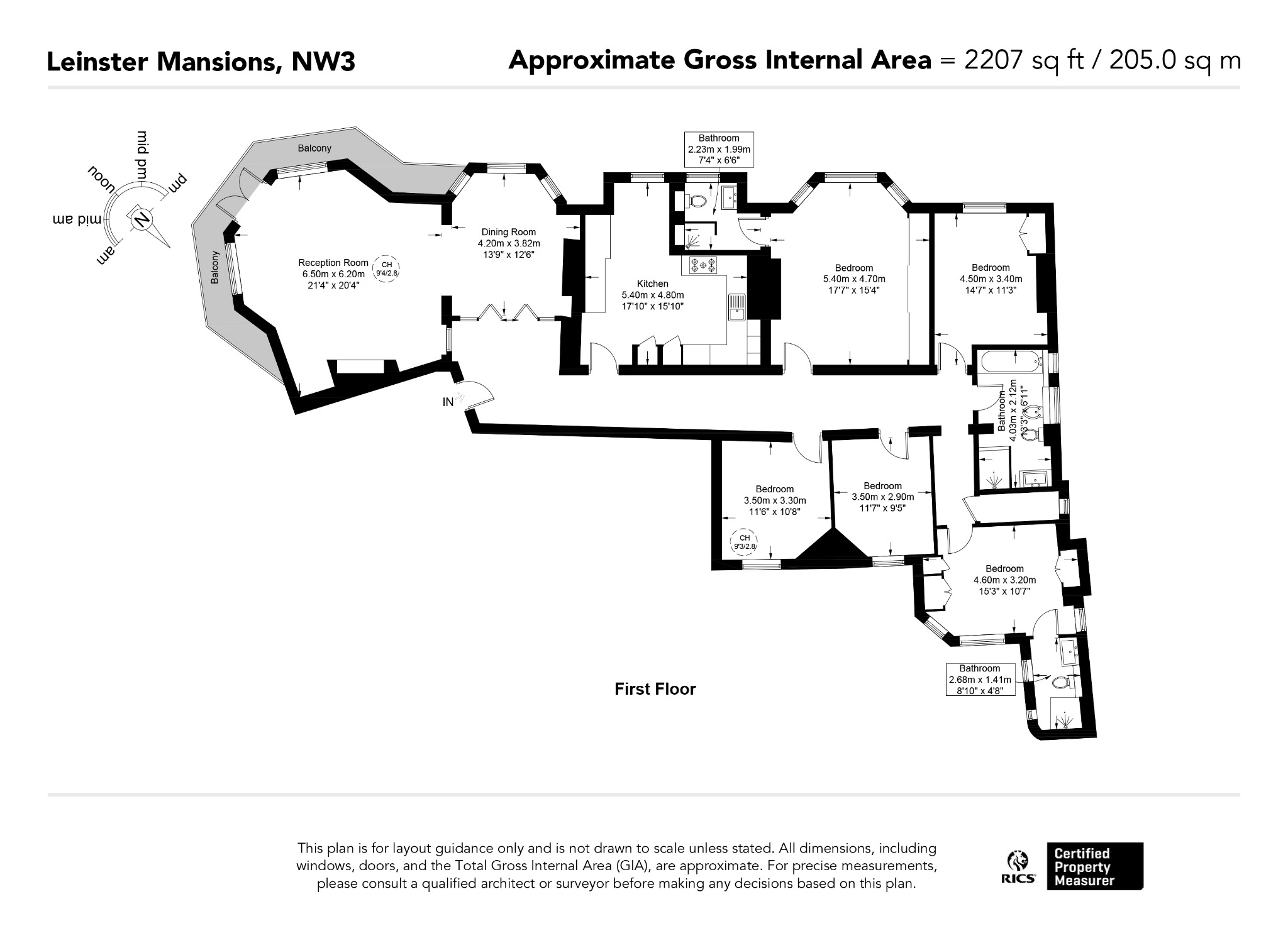 Flat 3, Leinster Mansions, Hampstead floorplan