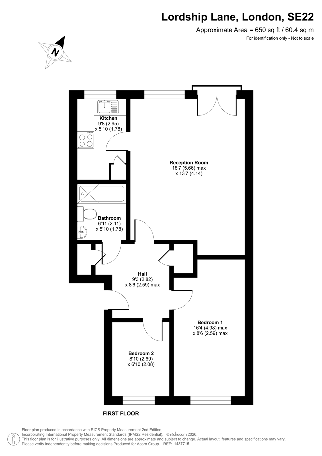 8, Dukes Court, 516, Lordship Lane, London floorplan