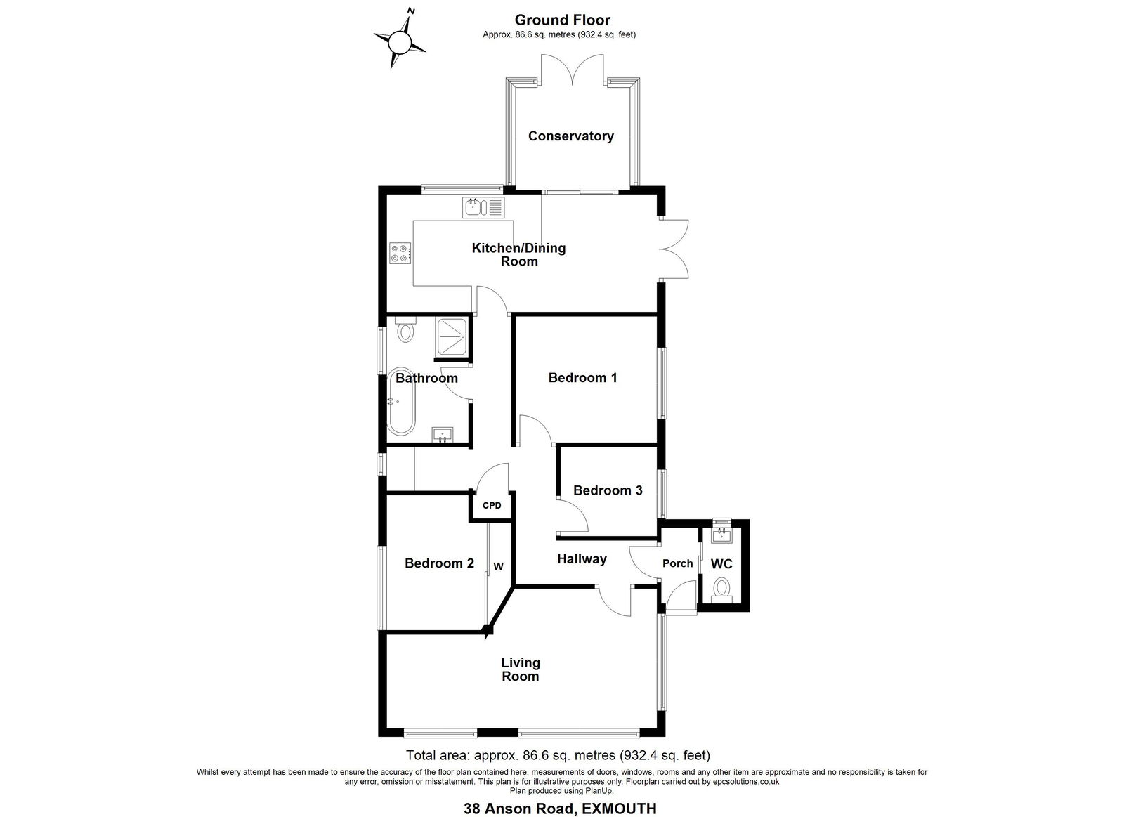 38, Anson Road, Exmouth floorplan