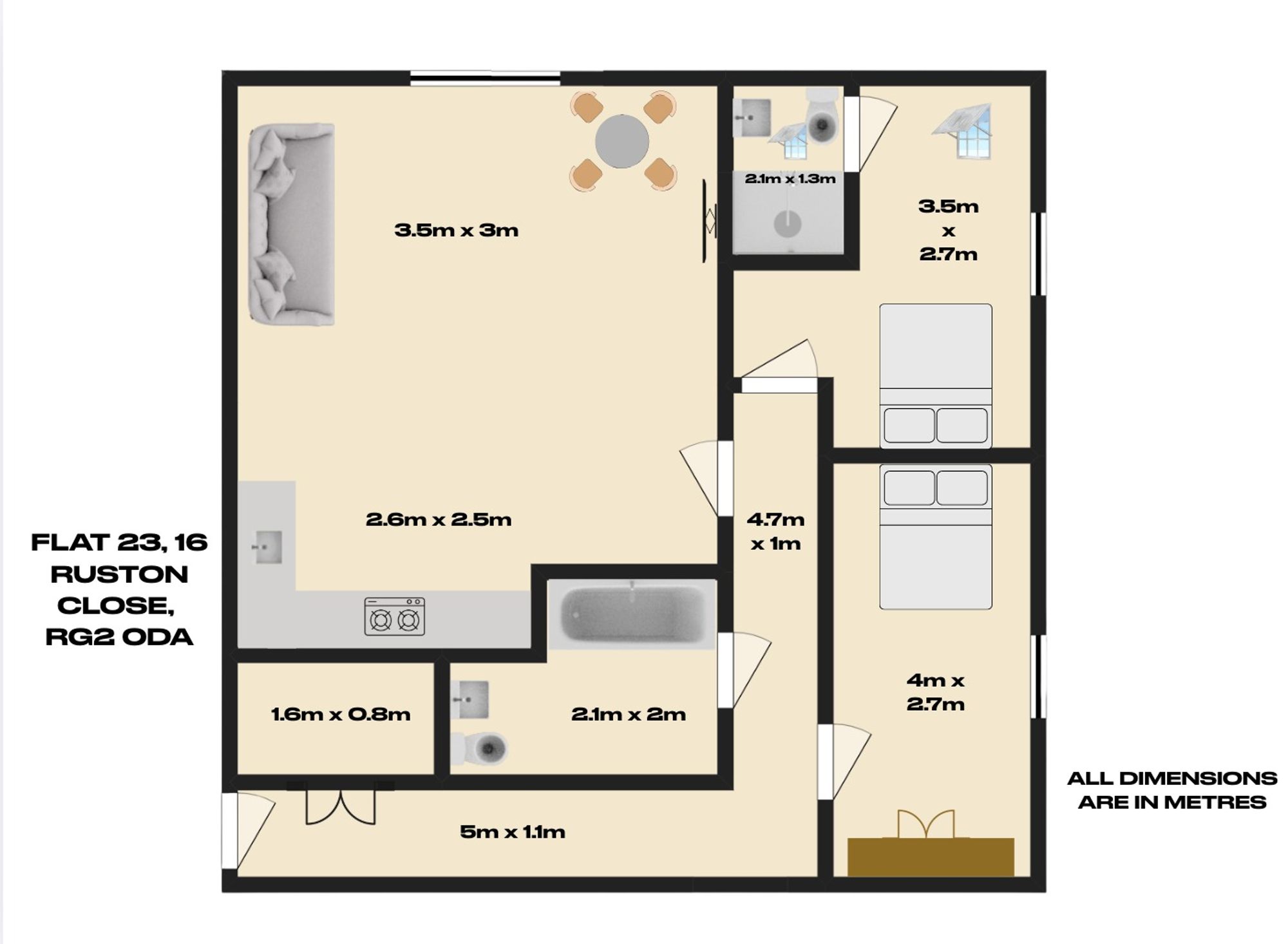 Flat 23, 16 Ruston Close, Reading floorplan
