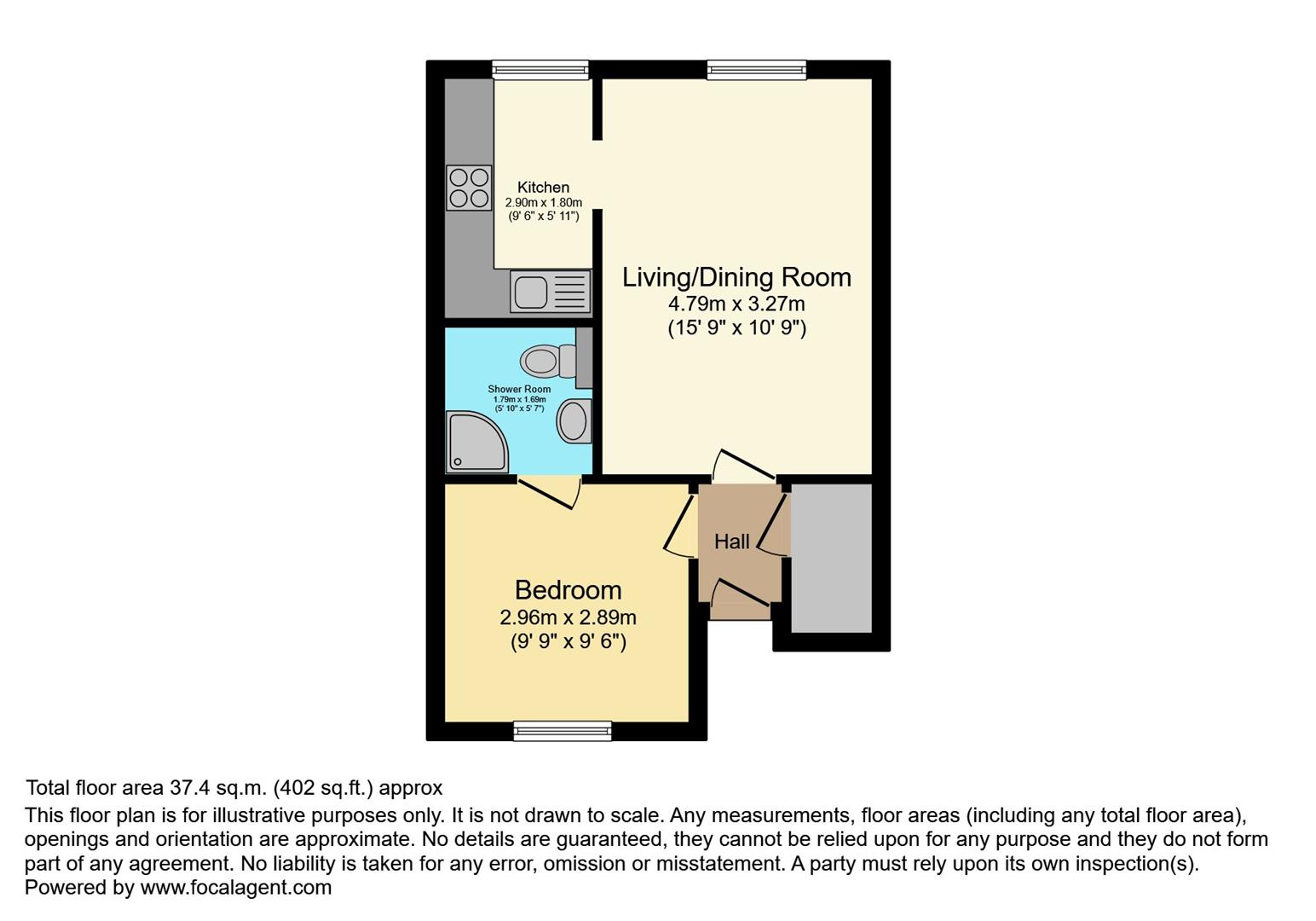 Flat 1, Knightsbridge House 35-37, Hampton Road, Twickenham floorplan