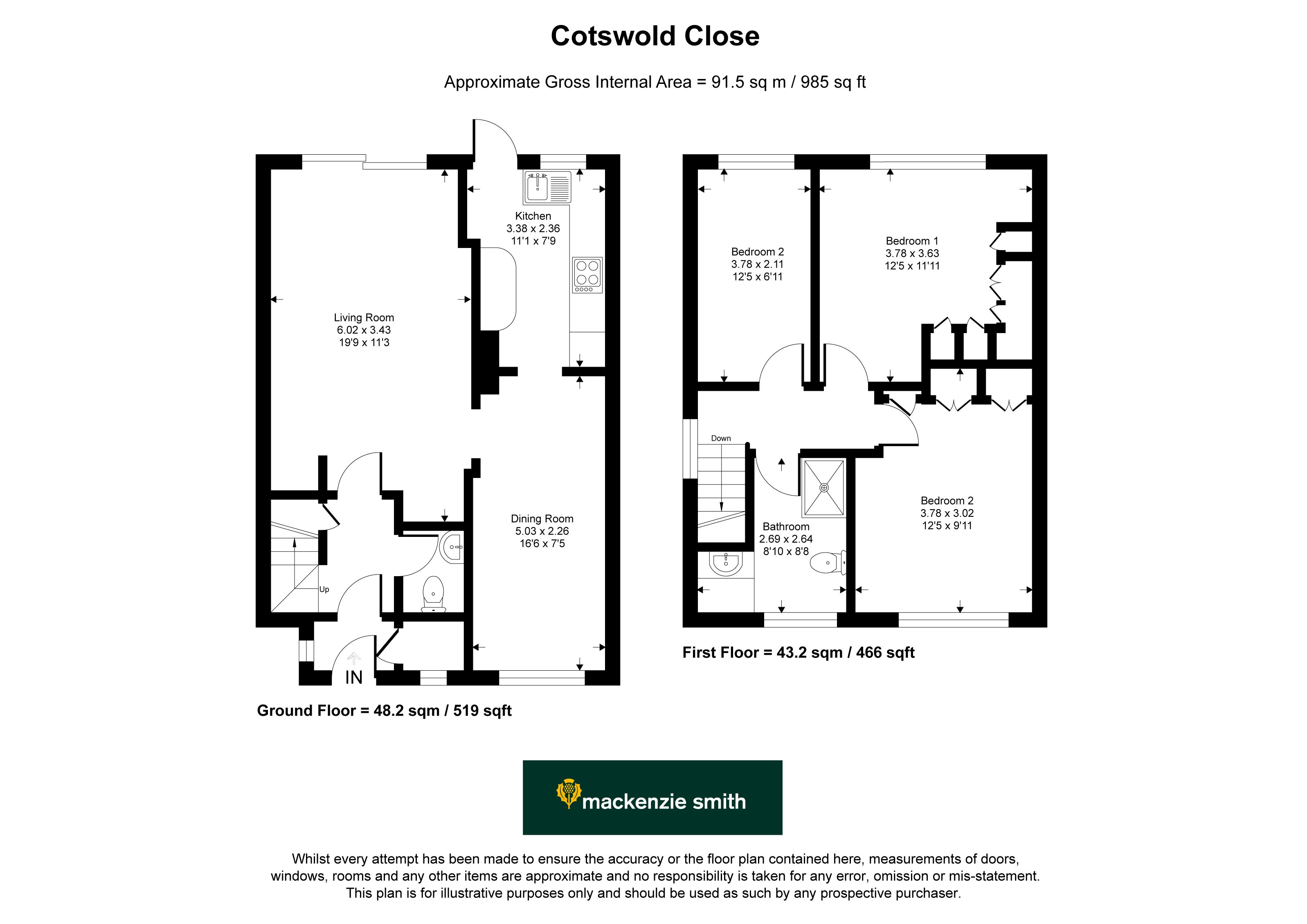 12, Cotswold Close, Hampshire floorplan