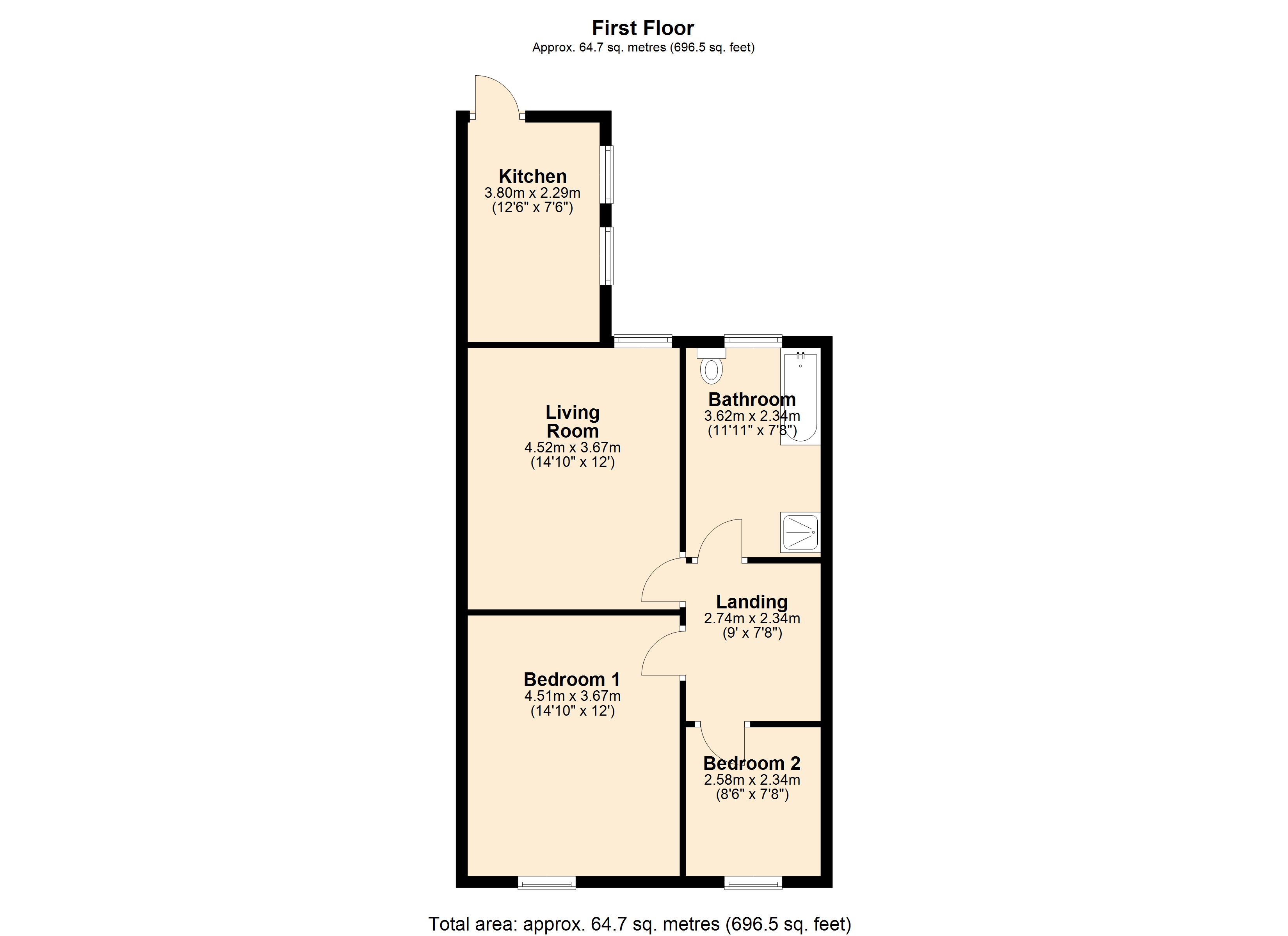 283, Brighton Road, Gateshead floorplan