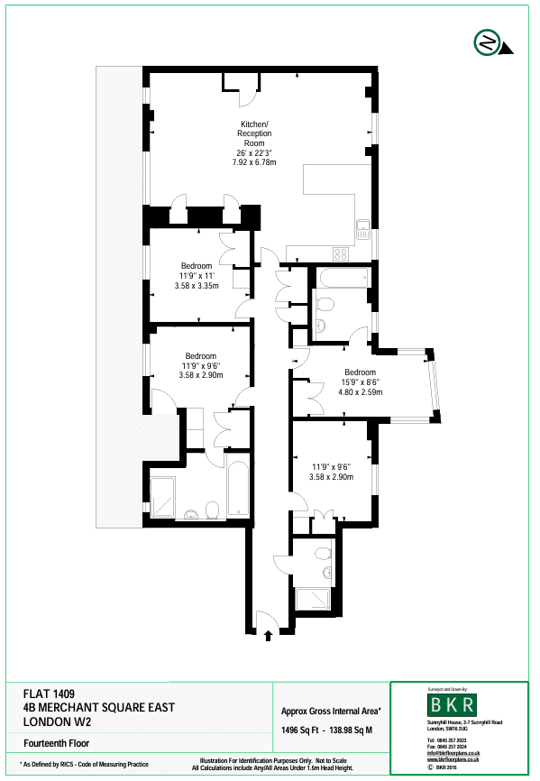 4B, Merchant Square, London floorplan