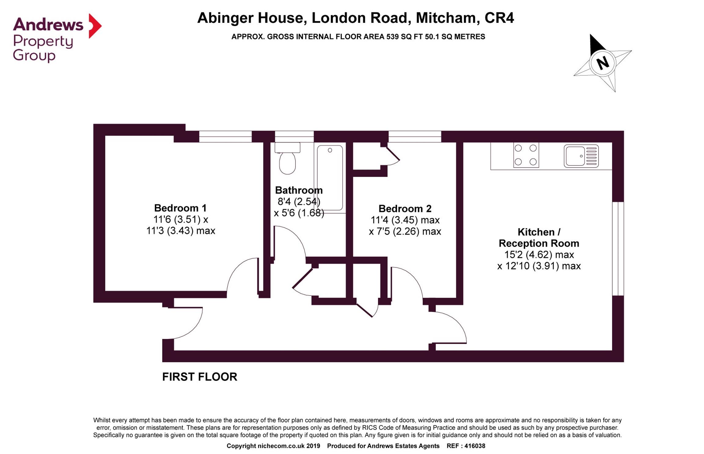 2 Bedrooms Flat for sale in Abinger House, London Road, Mitcham, Surrey CR4