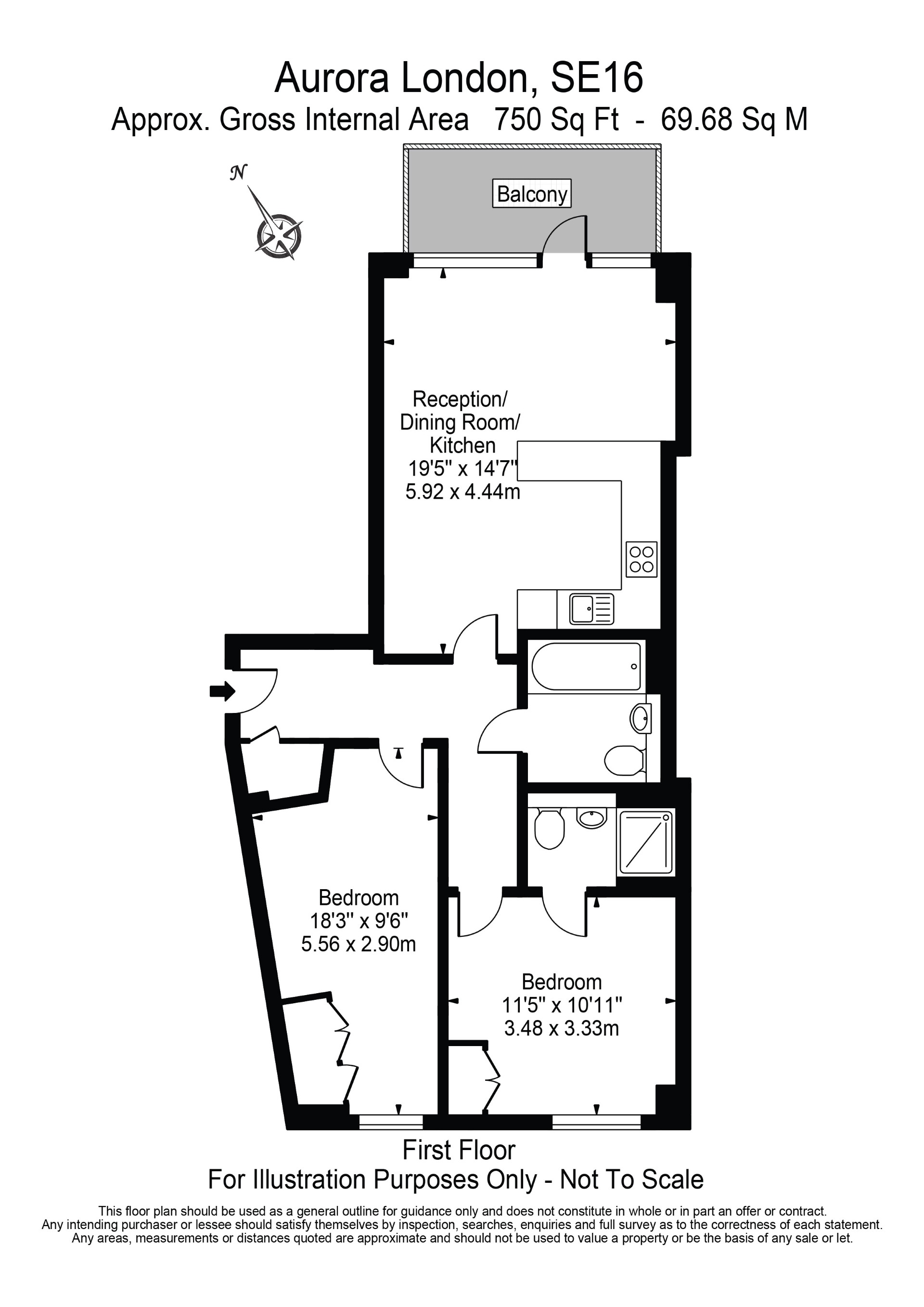 Flat 10 4 Aurora Point, Plough Way, London floorplan