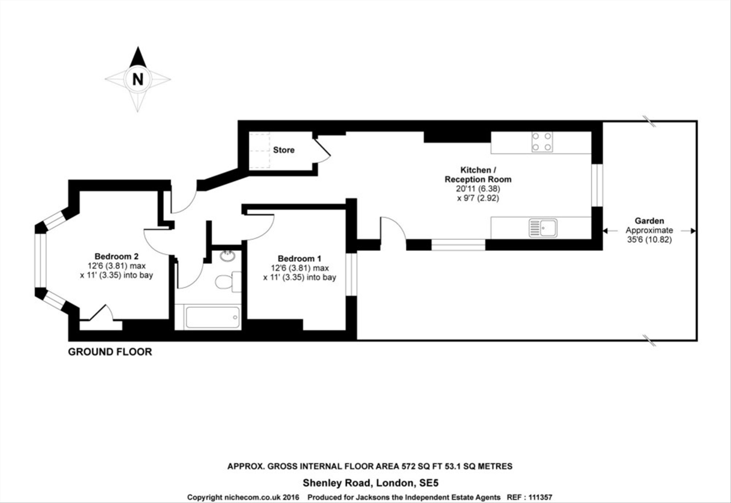 Flat A, 1, Shenley Road, London floorplan